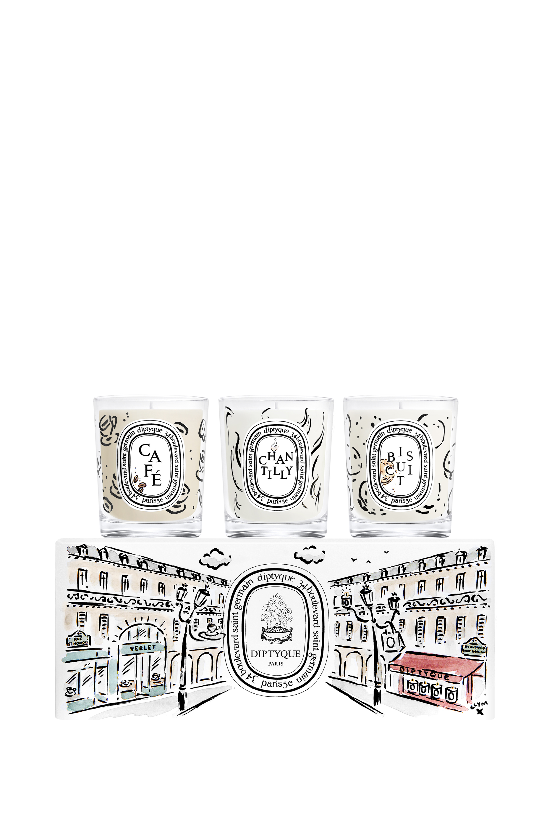 Caf&eacute; (Coffee), Chantilly (Whipped Cream), Biscuit (Cookie) Candles