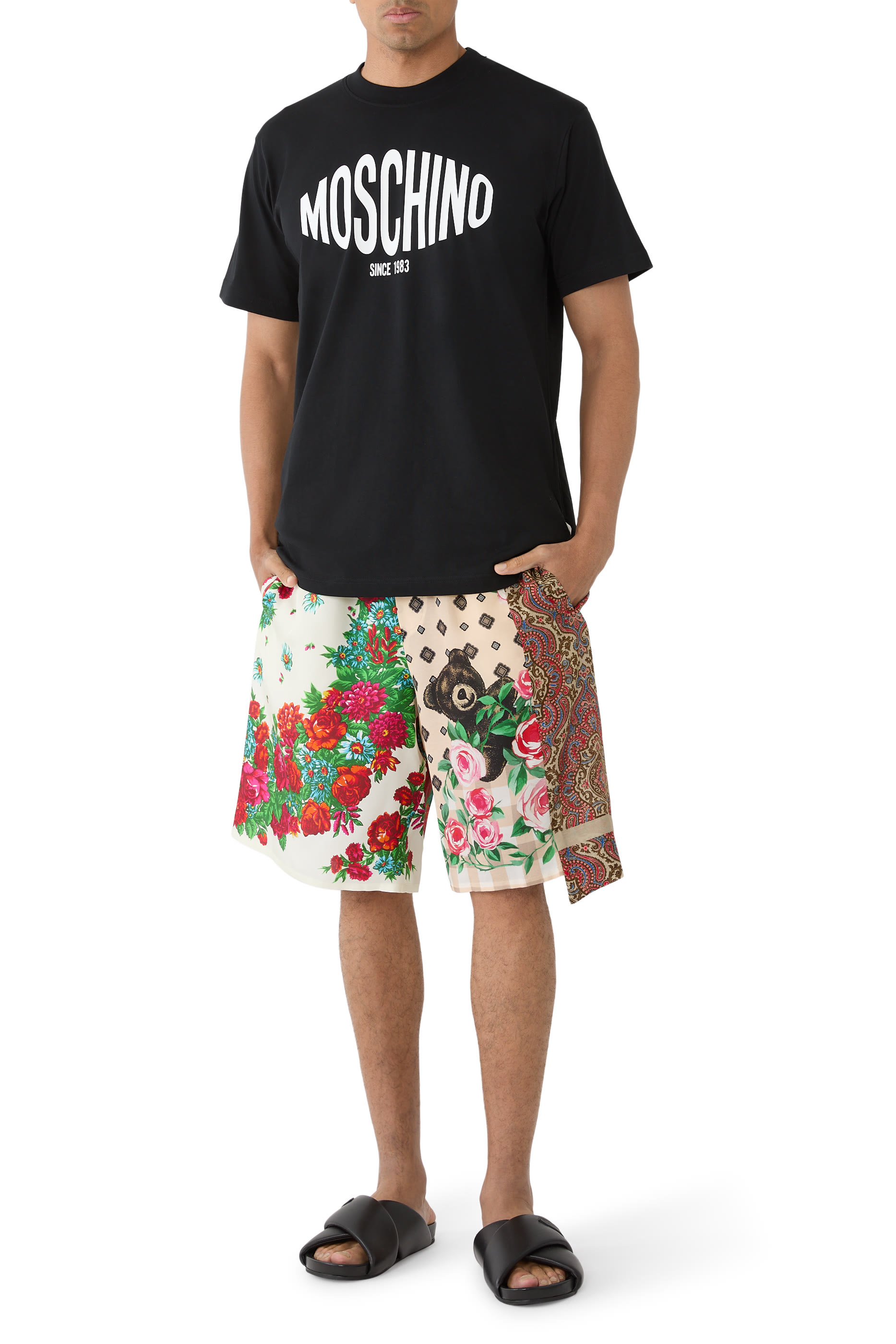  Printed Silk Bermuda Shorts 
