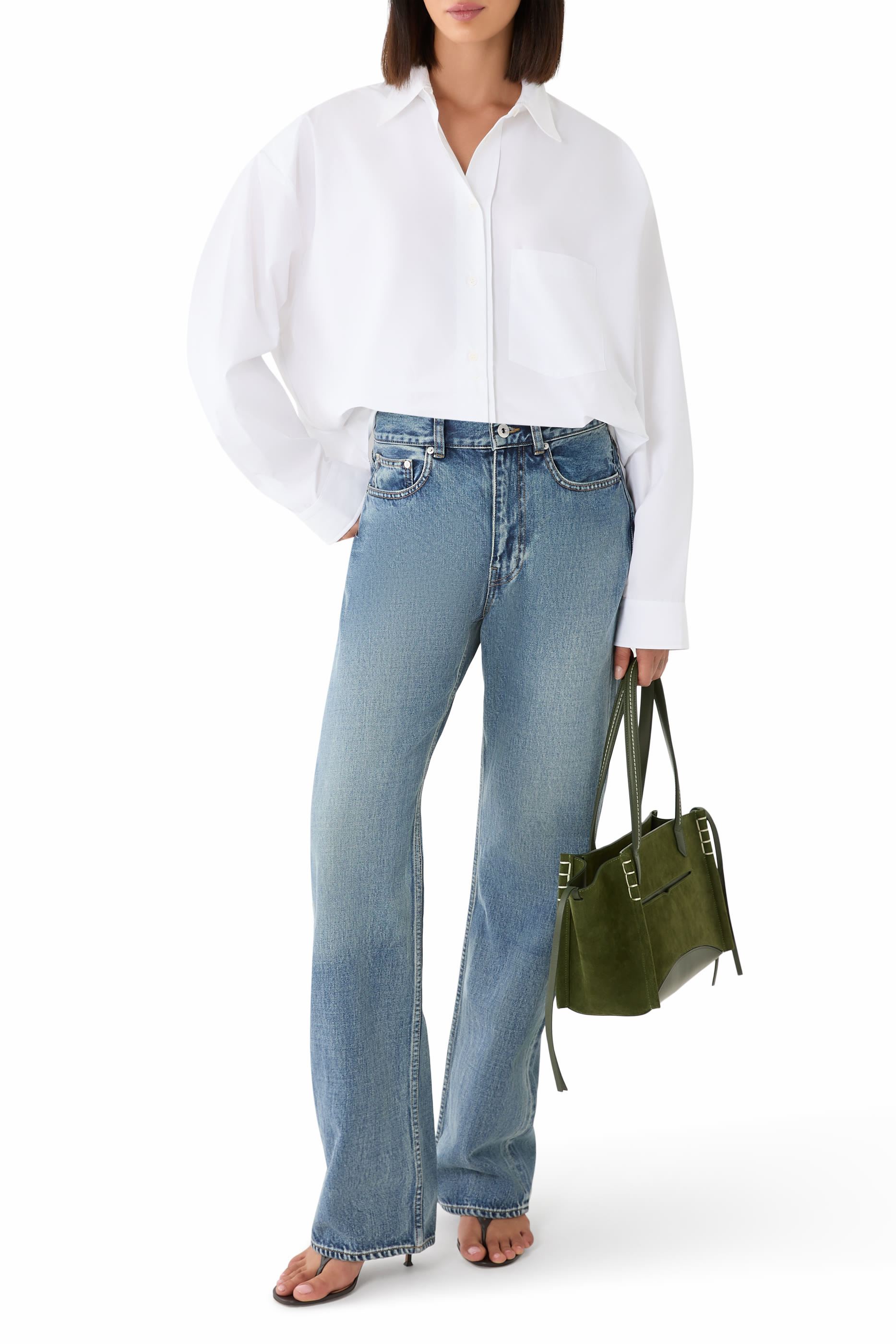Straight-Leg Denim Jeans