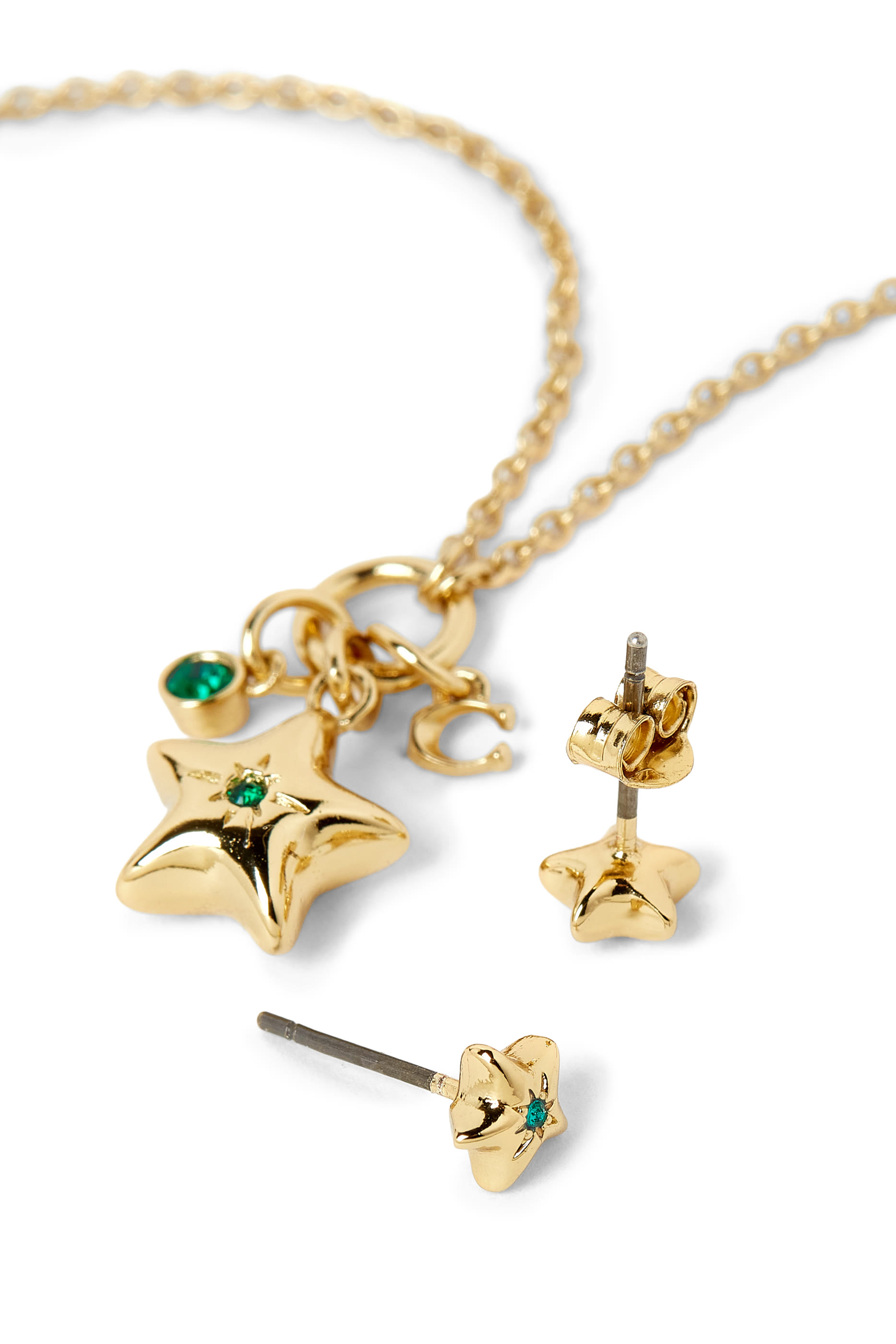 Star Pendant Necklace & Earrings Set 