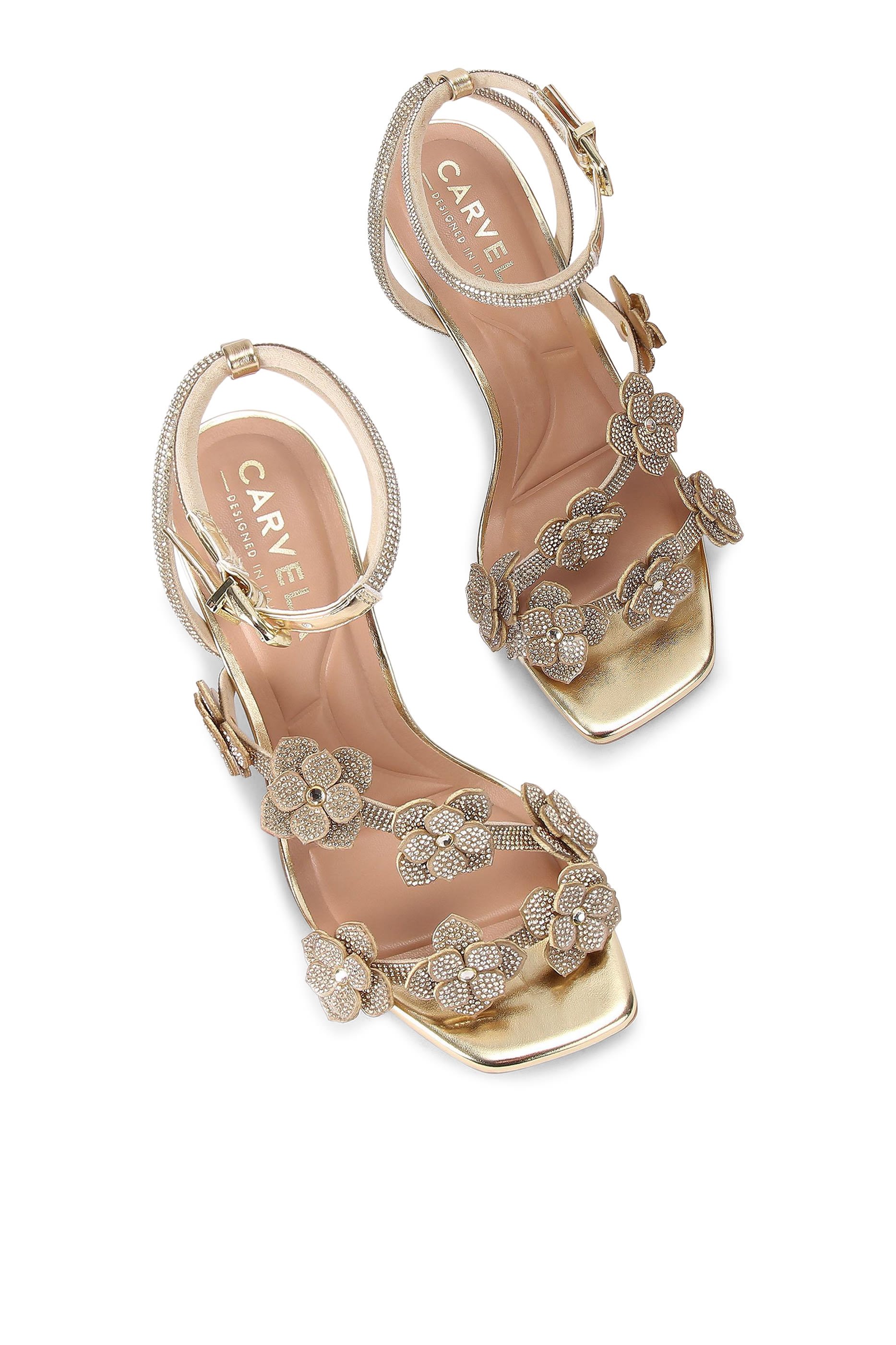 Petalo 90 Silver Crystal Sandals