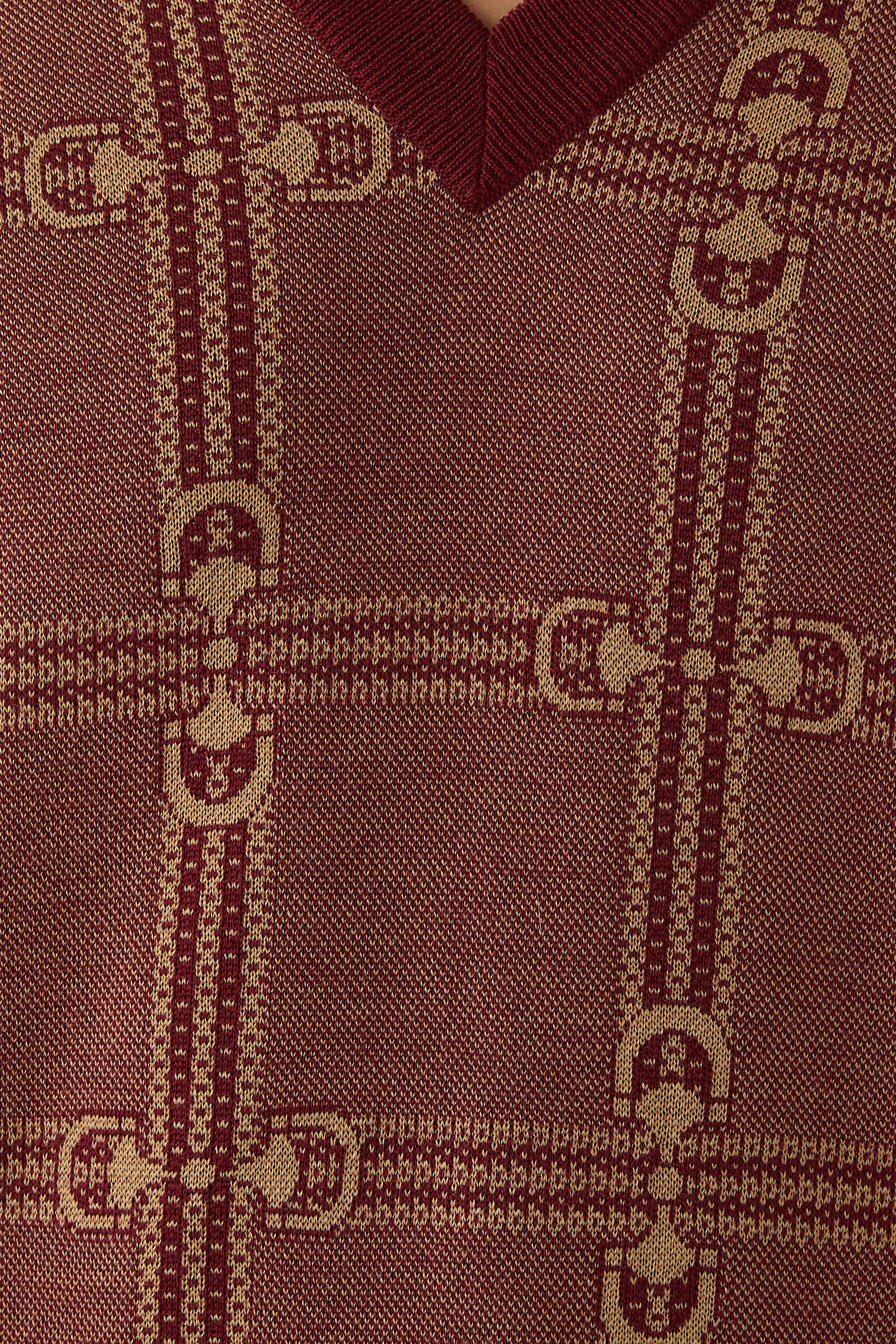 Horsebit Jacquard Knit Sweater