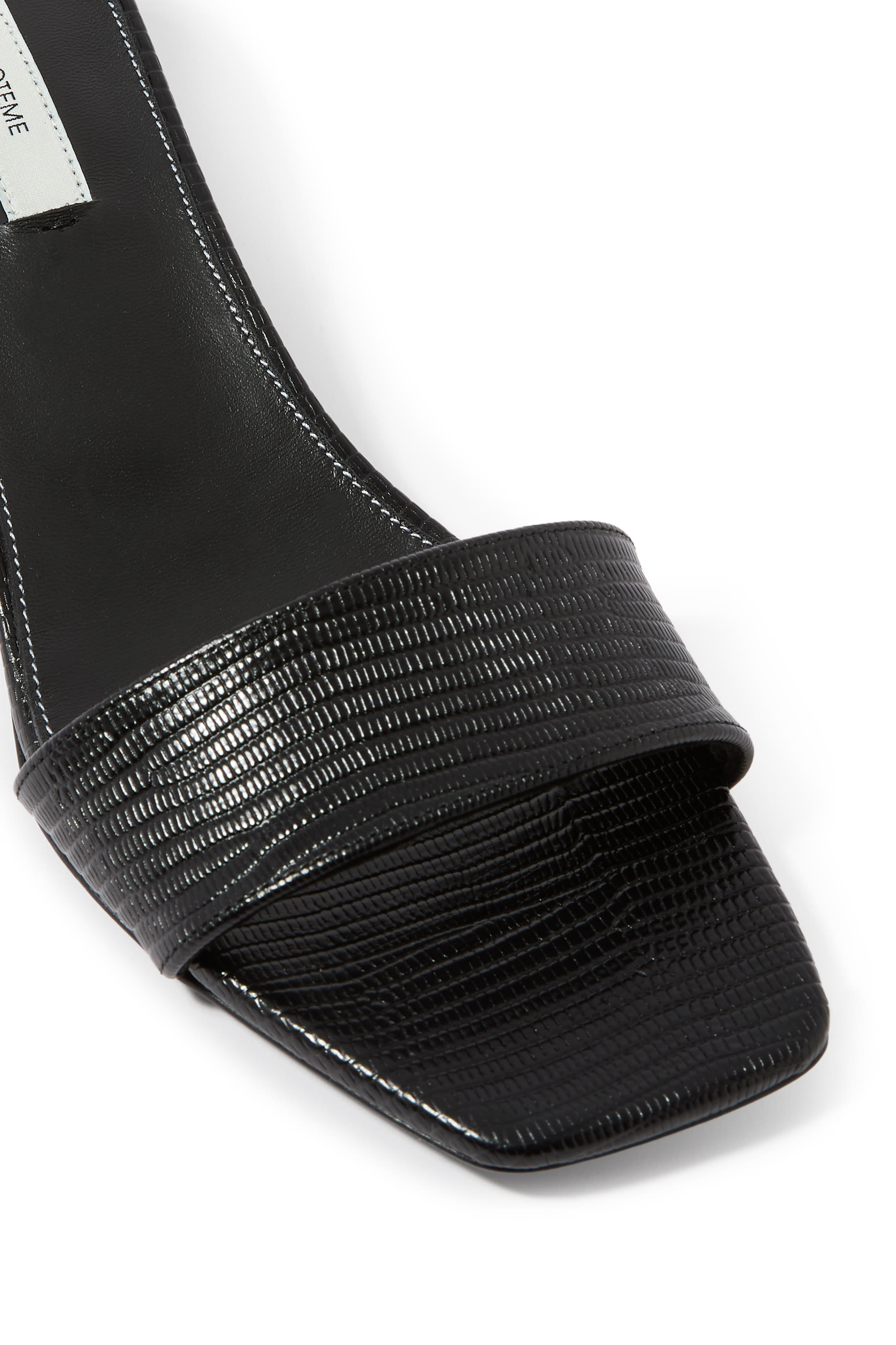 Slim Lizard-Embossed Bandeau 35 Mules 