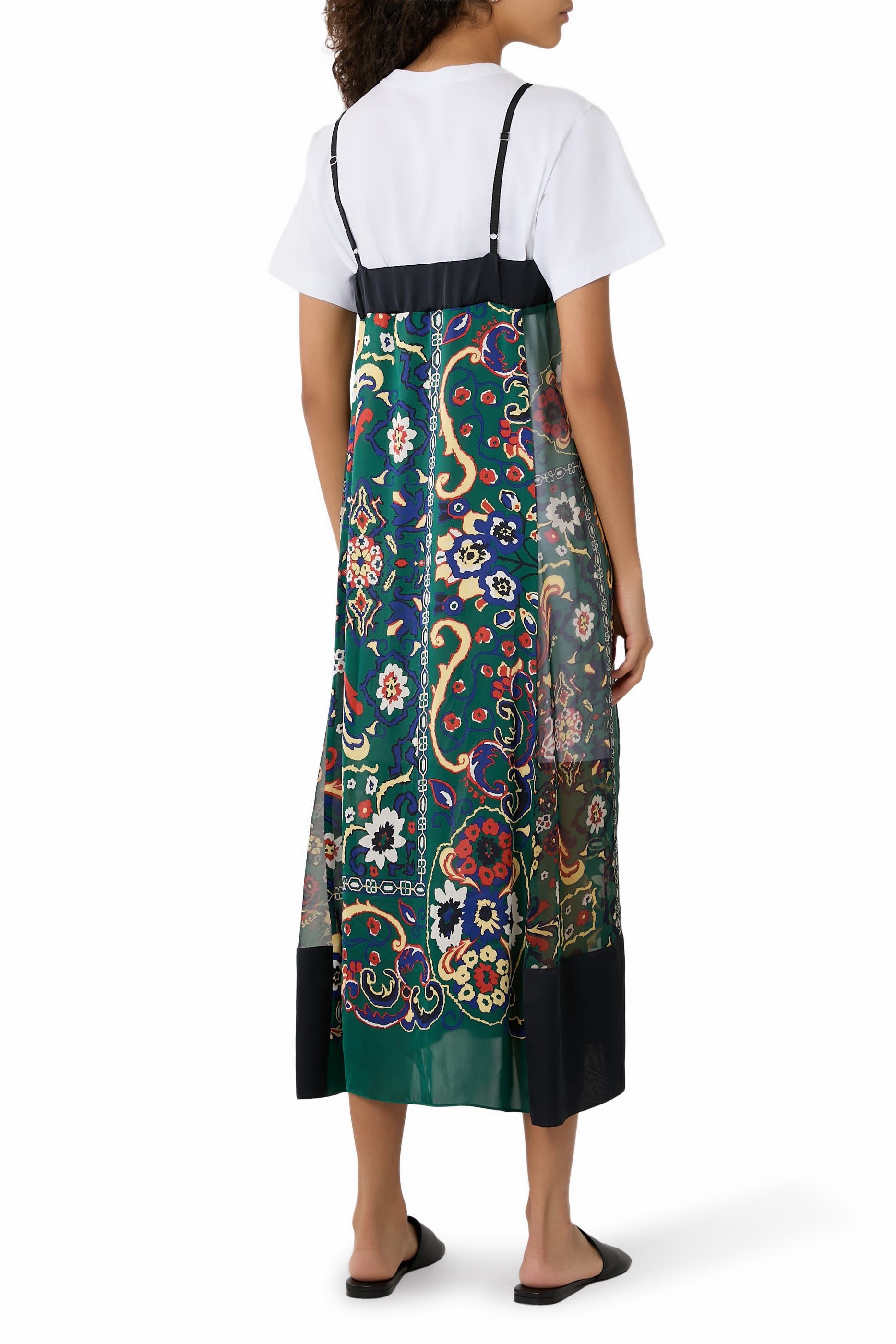 Floral Print Overlay T-Shirt Dress