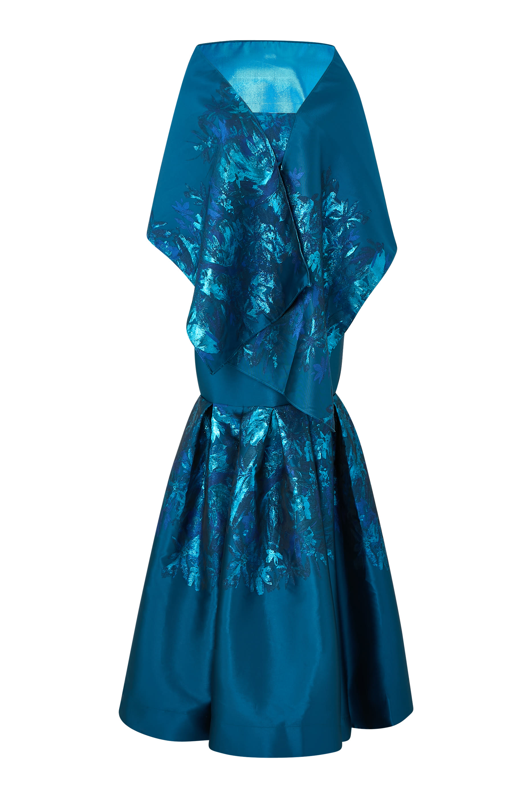 Strapless Mermaid Gown with Dramatic Overskirt