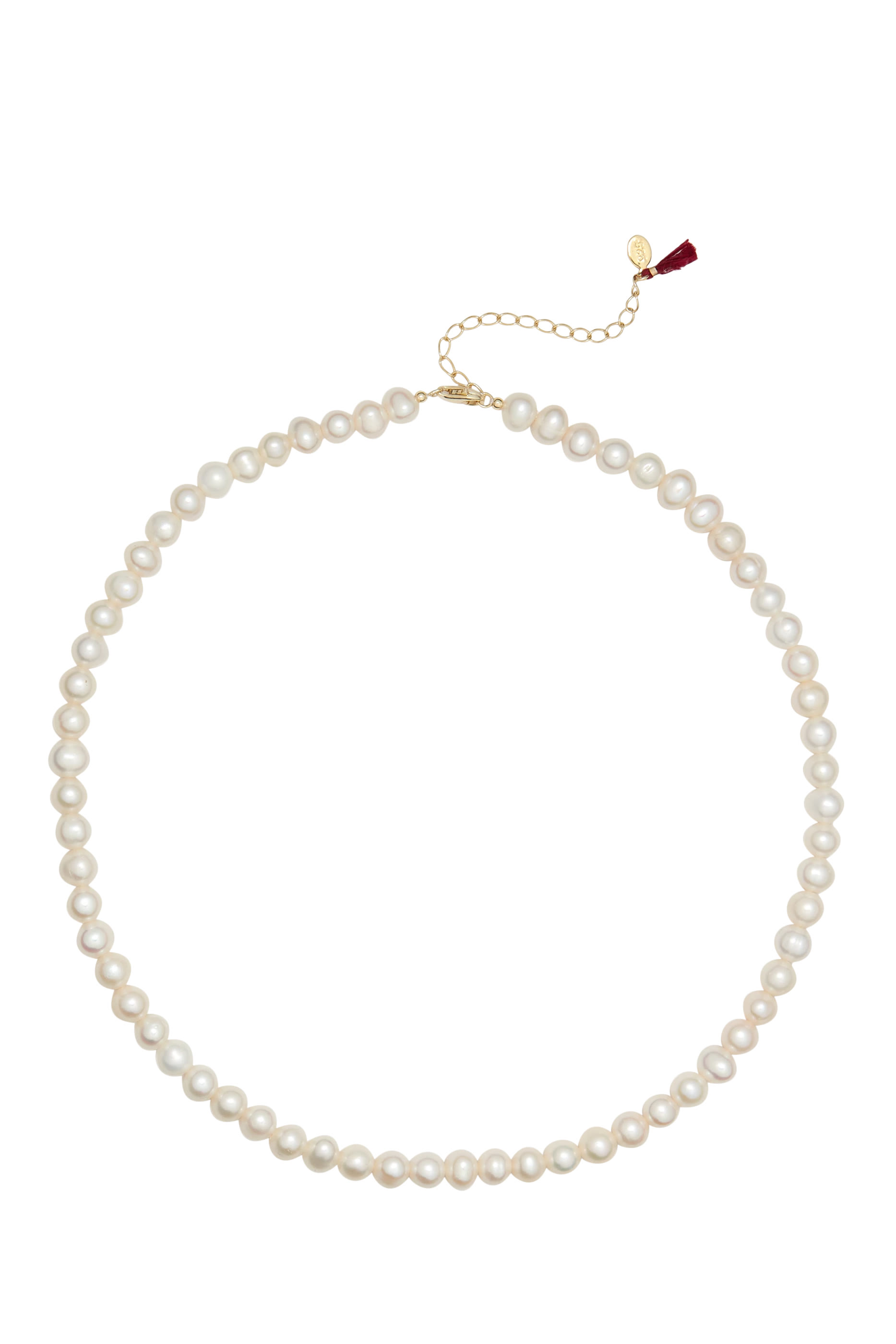 Pearl Necklace, 14k Gold Plated Brass