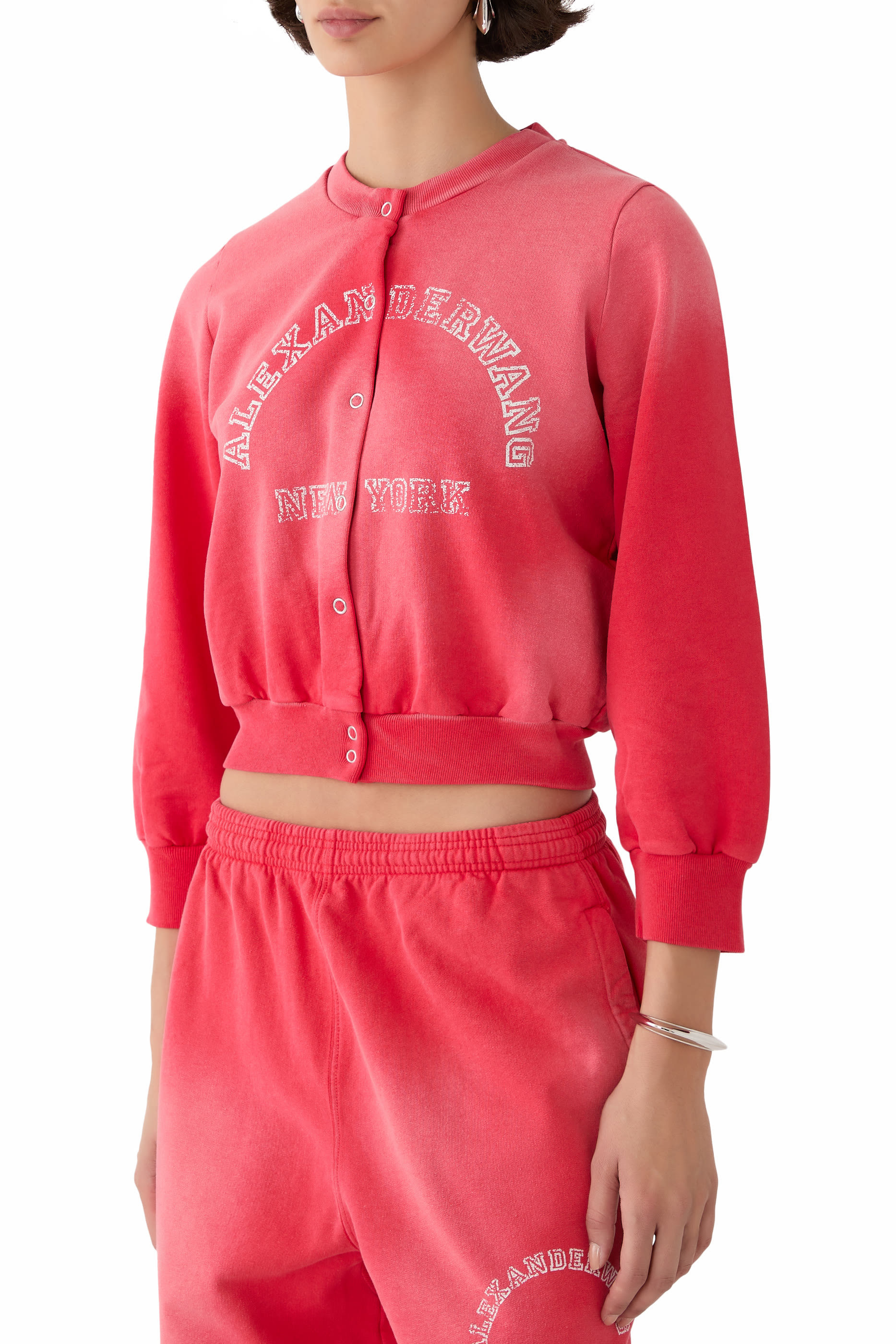 Shrunken Cotton Terry Cardigan