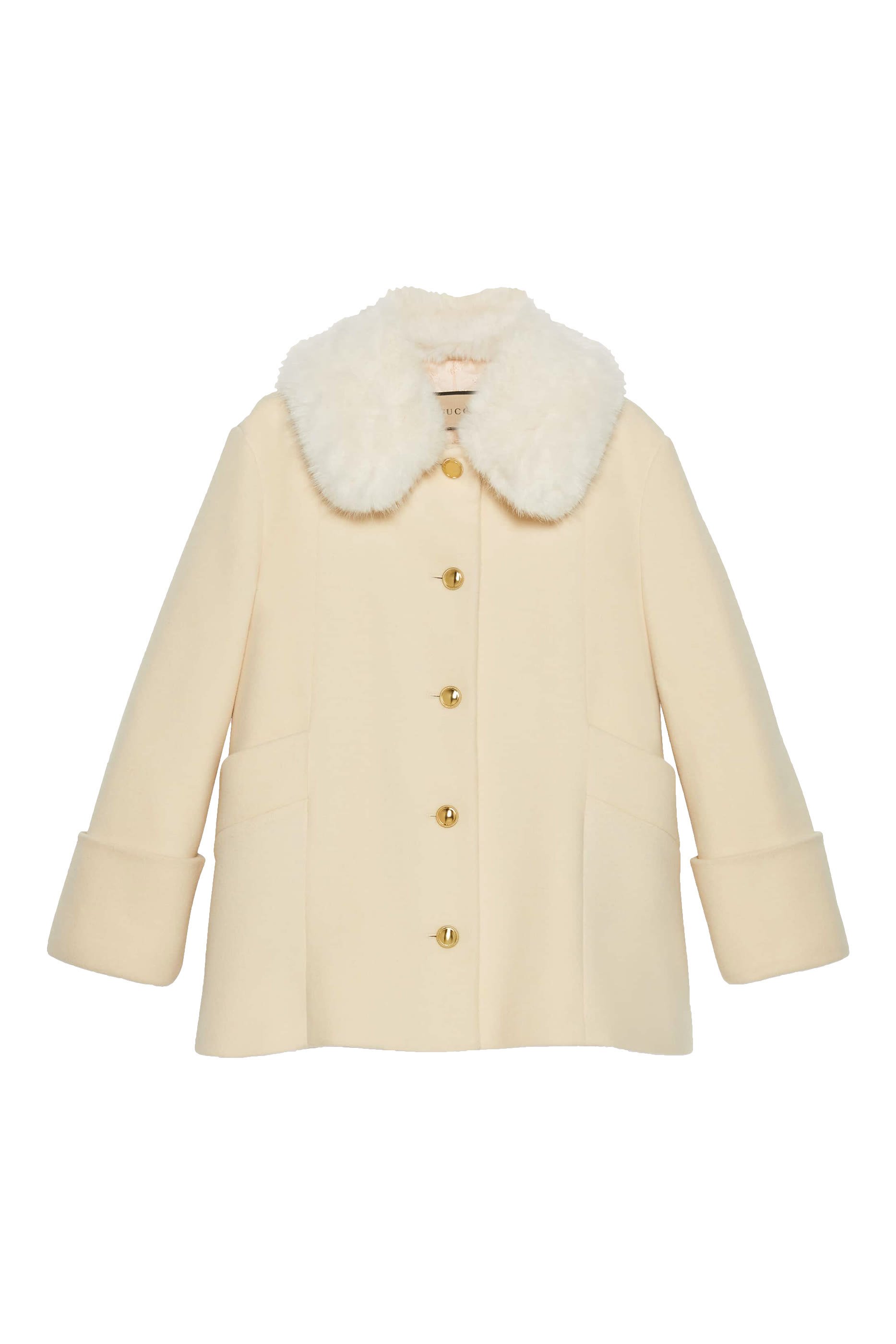 Faux Fur Collar Wool Jacket
