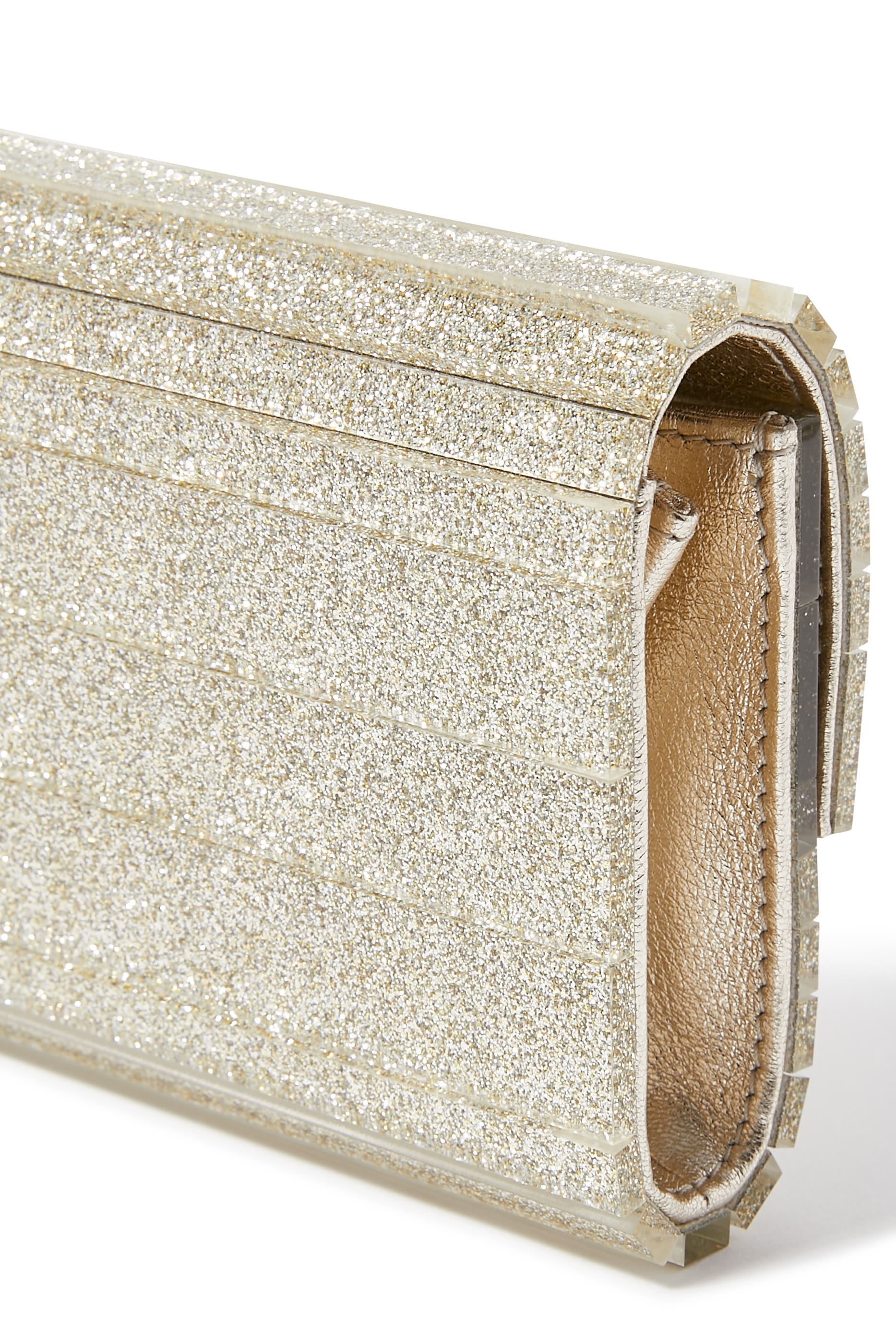Sweetie Champagne Coarse Glitter Clutch