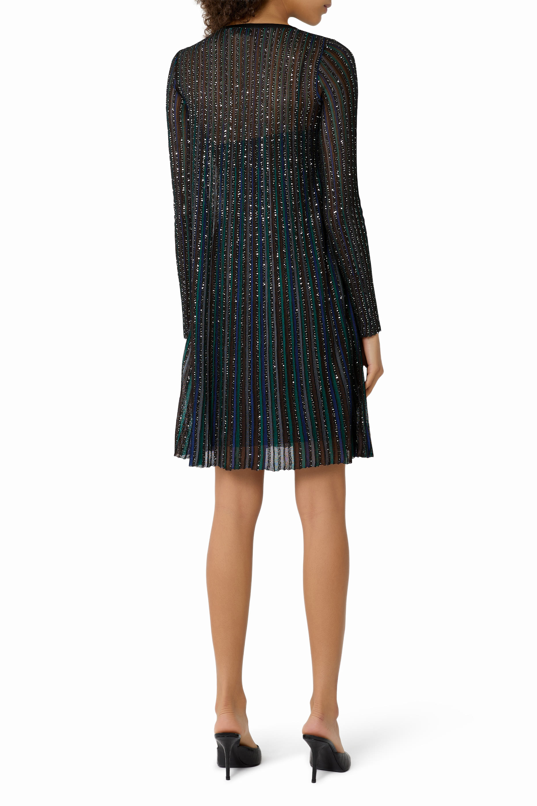 Pleated Sequin Dress