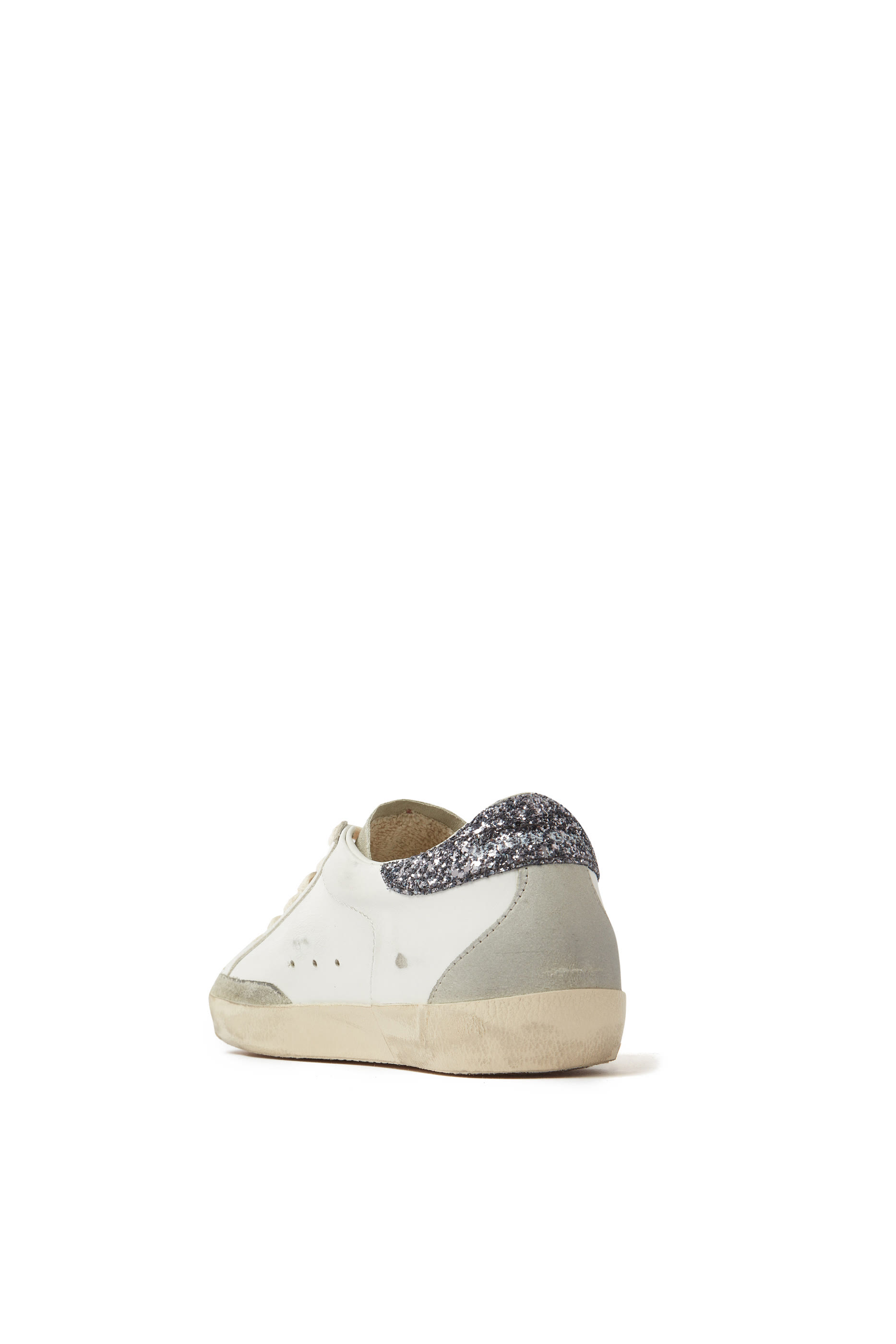 Super-Star Sneakers with Grey Star and Dark Grey Glitter Heel Tab