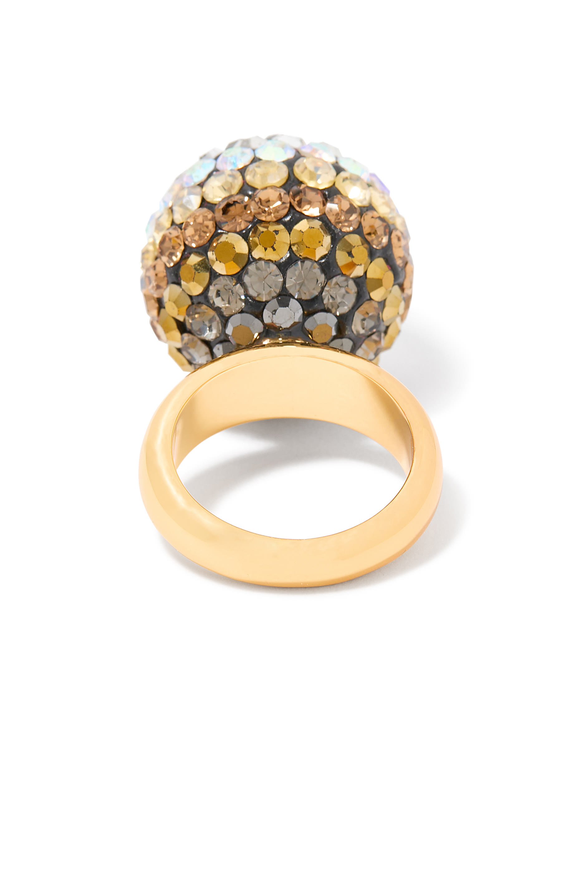 Pave Bubble Ring, Brass & Crystal Stones