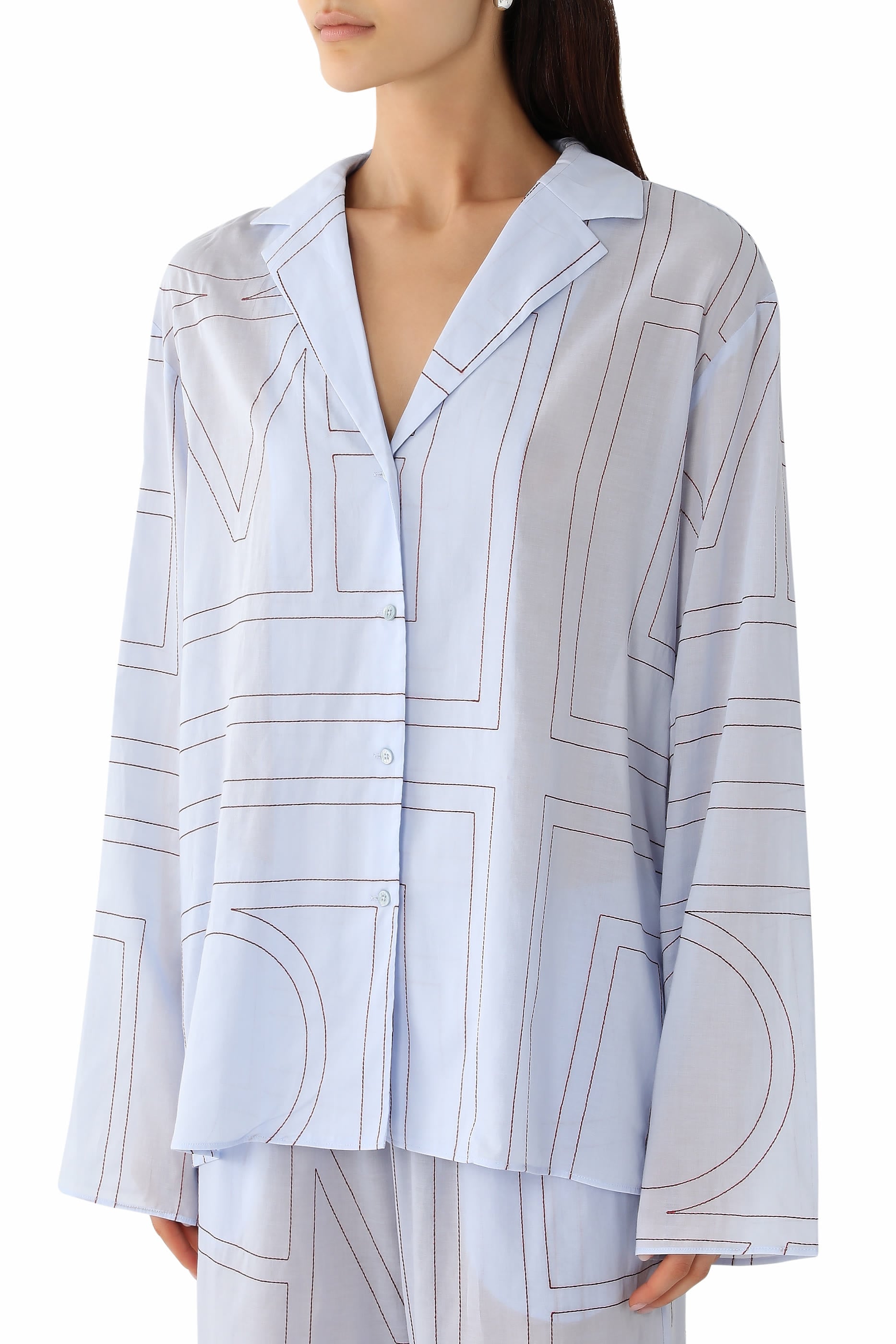 Monogram Cotton Blend Pajama Top