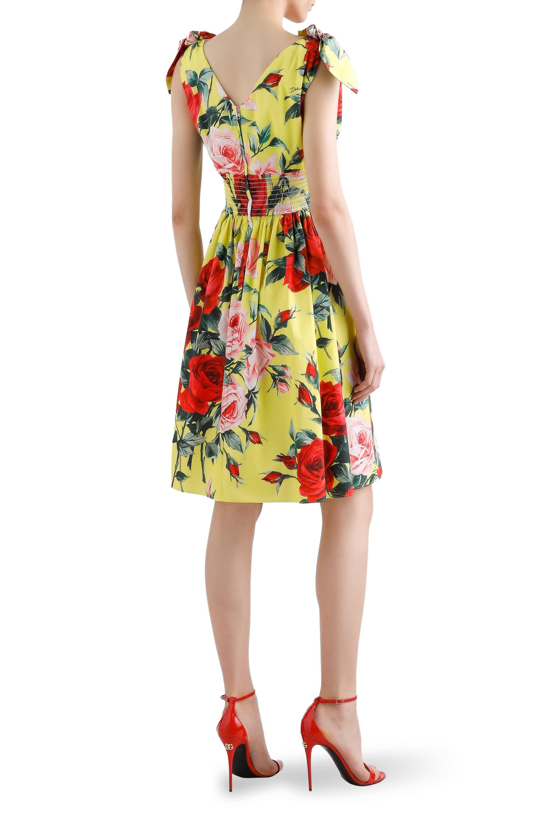 Printed Cotton Midi Dress