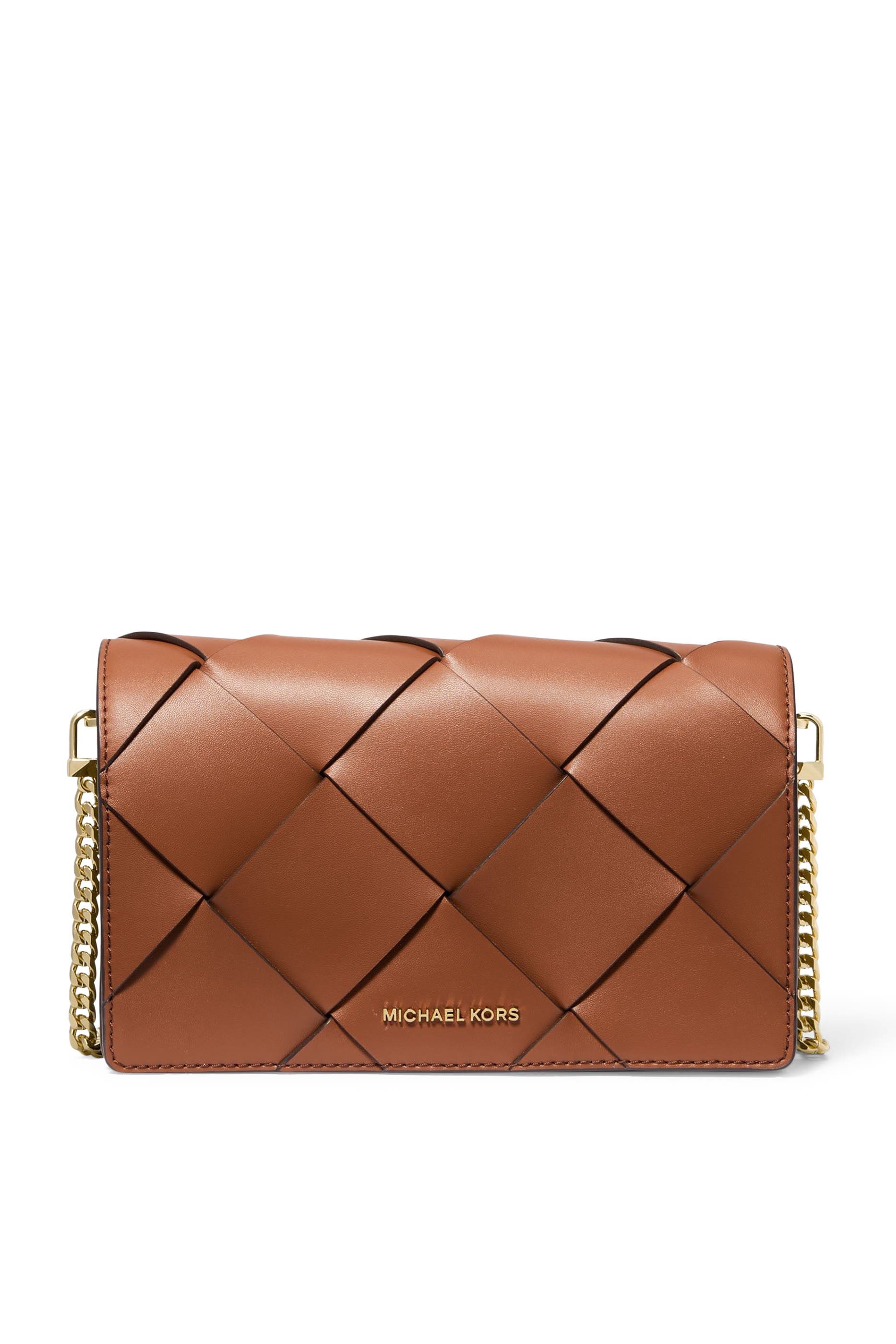 Jet Set Medium Woven Leather Crossbody Bag