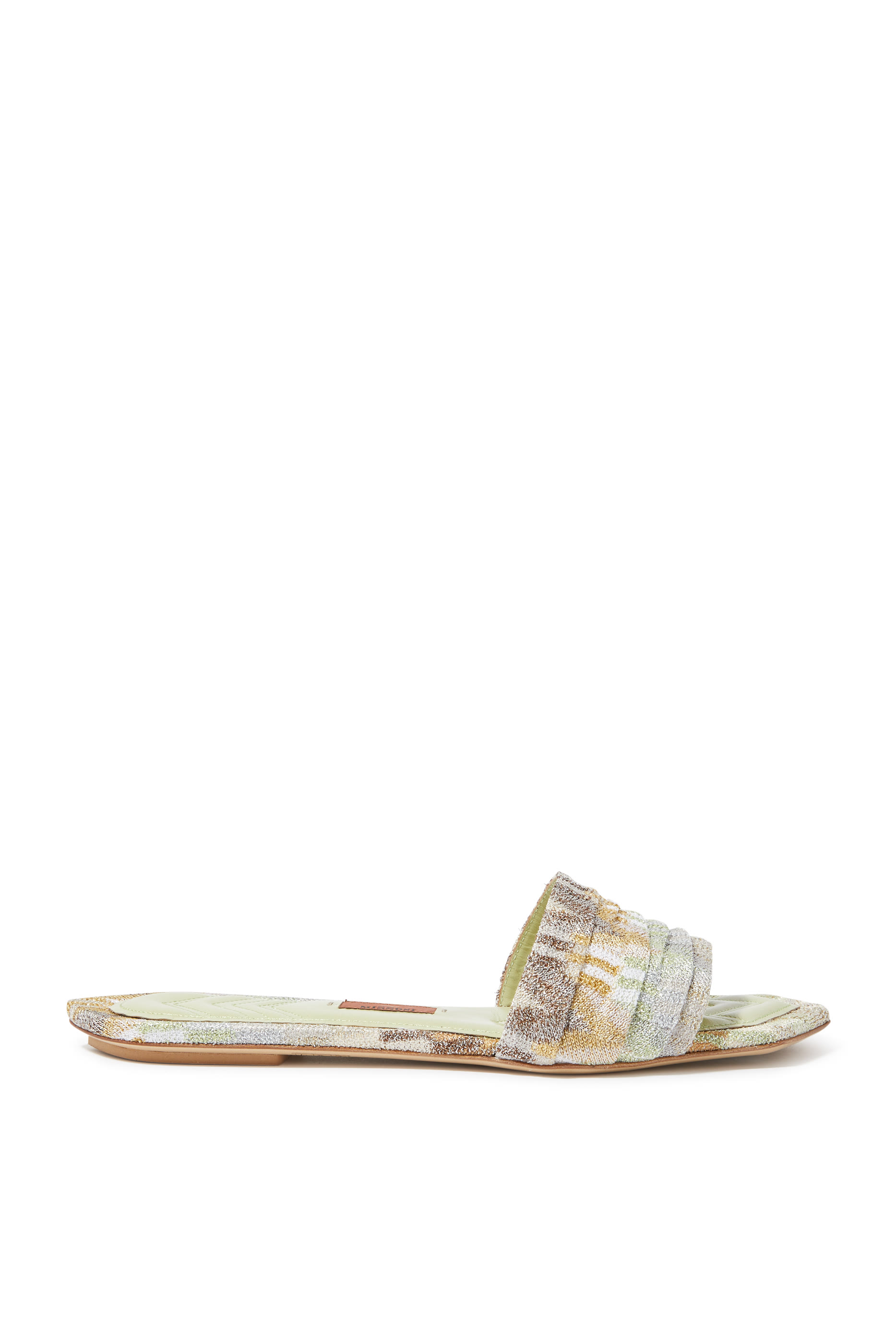 Gia Chevron Lame Raschel Slides