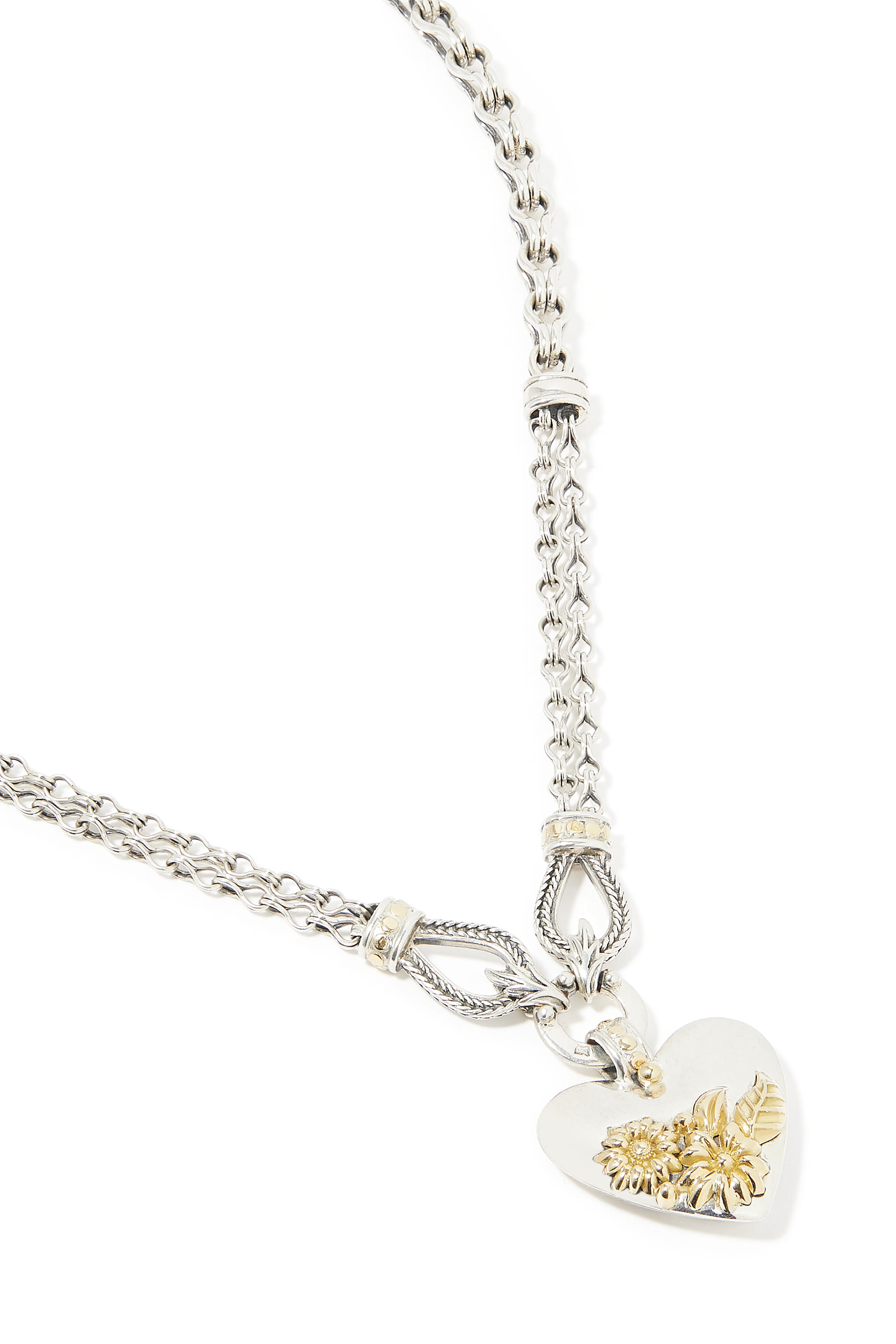 Fallahy Heart Necklace, 18k Yellow Gold & Sterling Silver