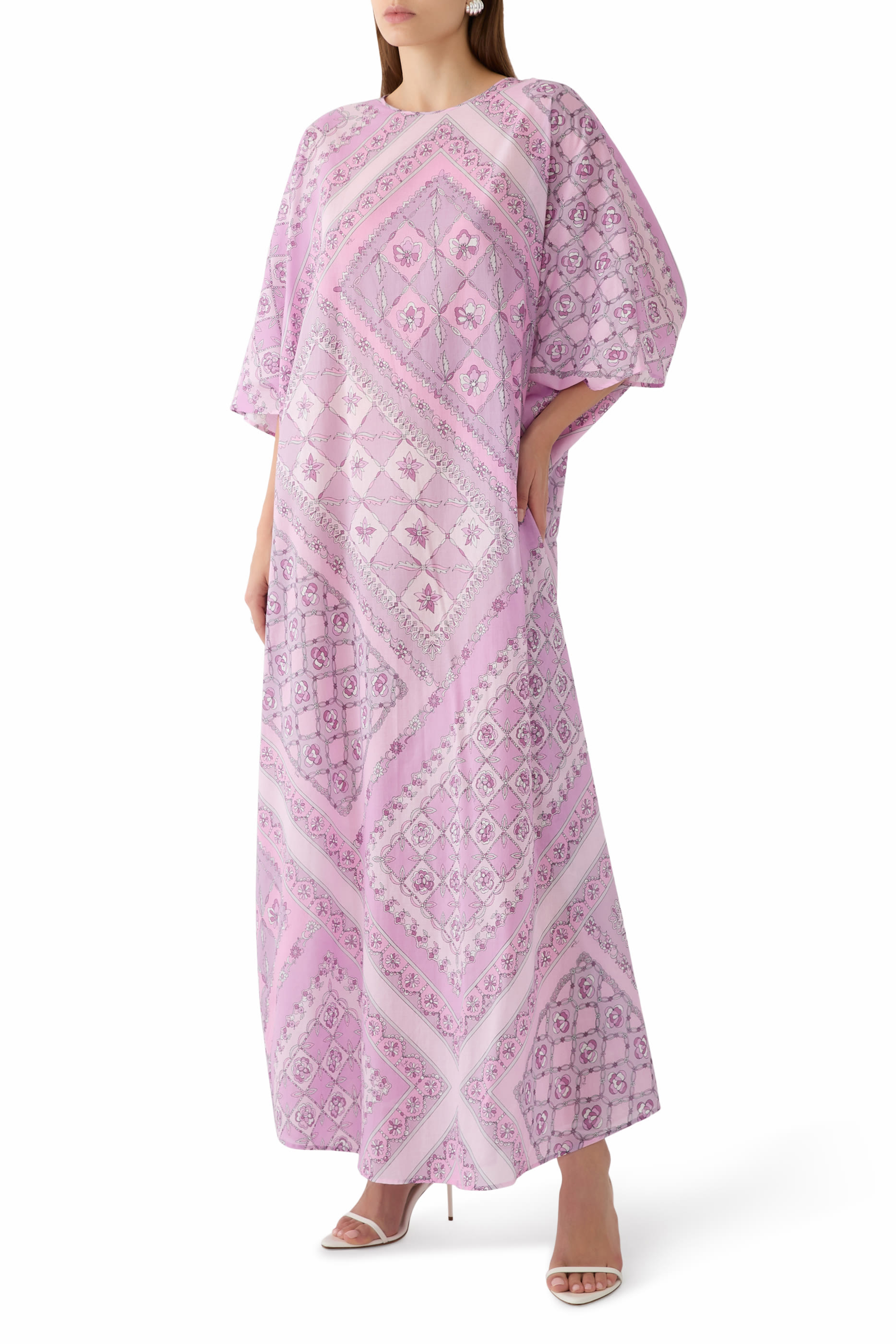  Festa-Print Cotton Kaftan