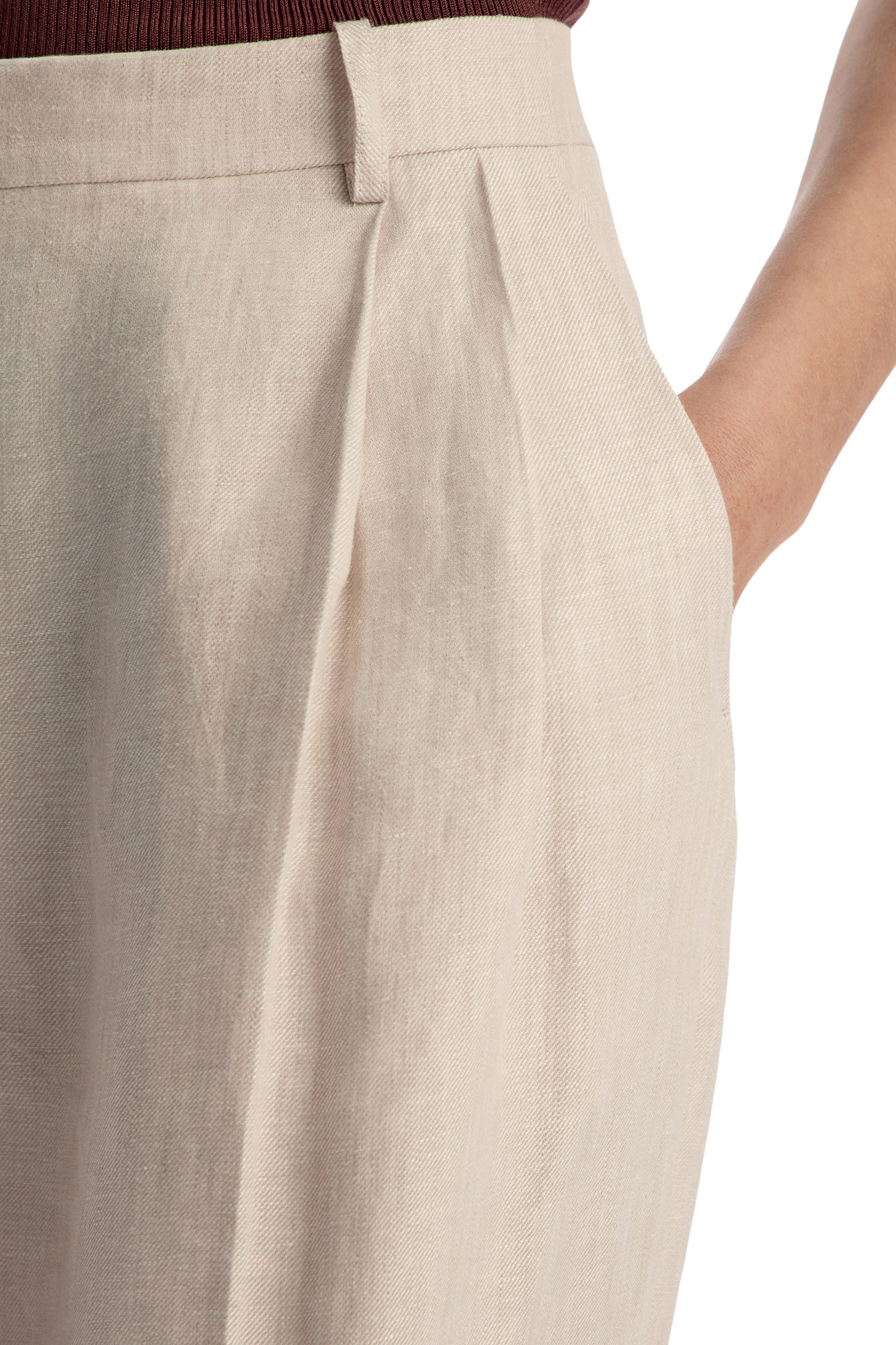 Tailored Long Linen Trousers