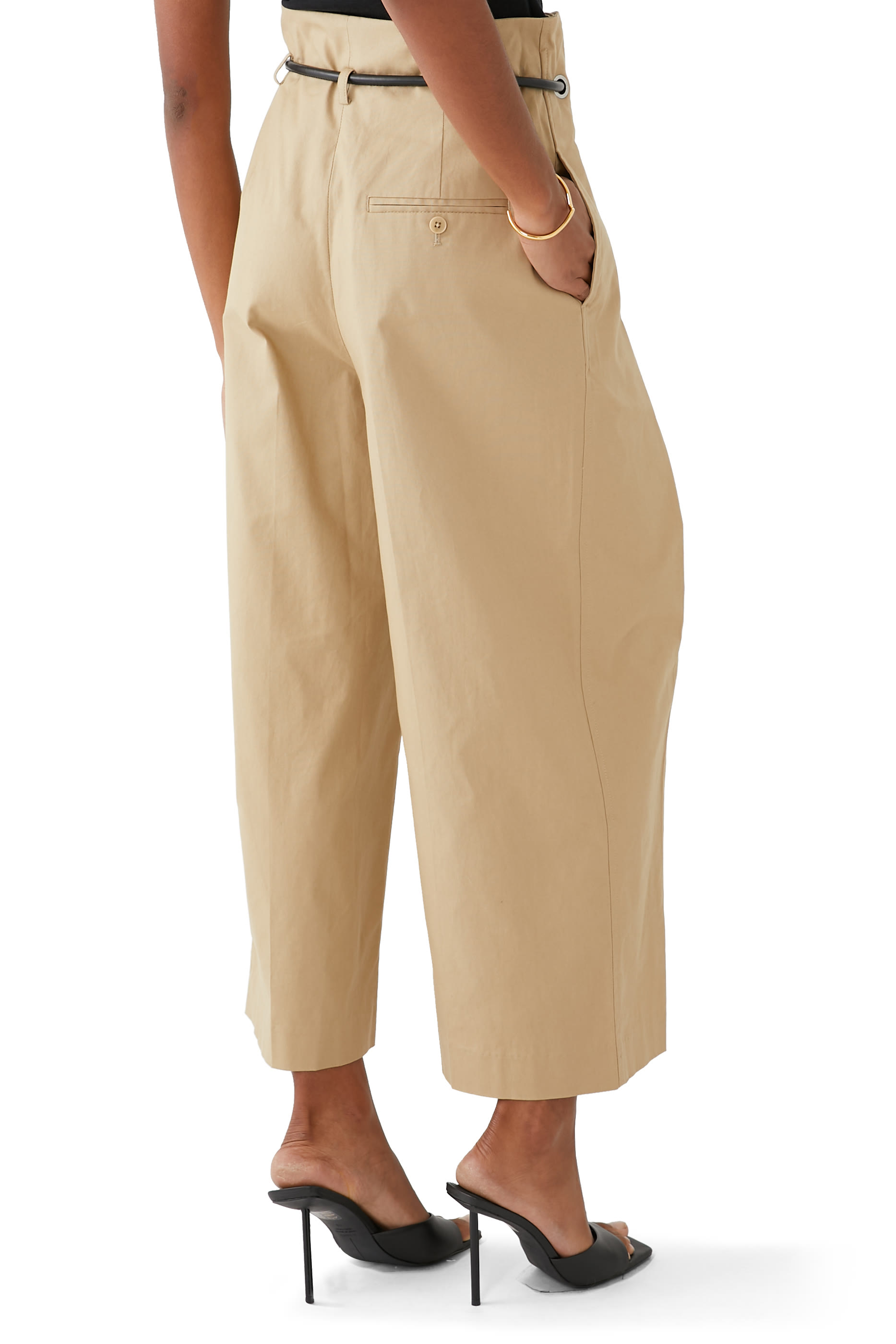 Cropped Wide Leg Origami Pants