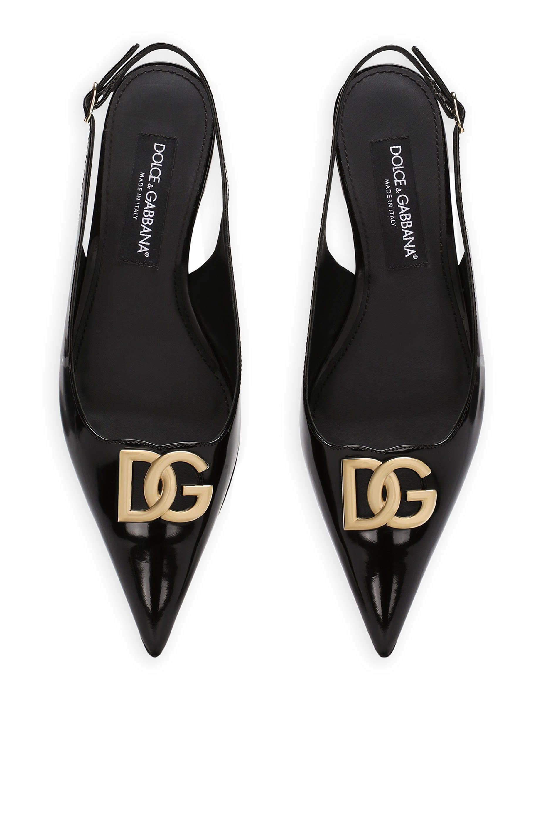 Polished Calfskin Slingback Mules