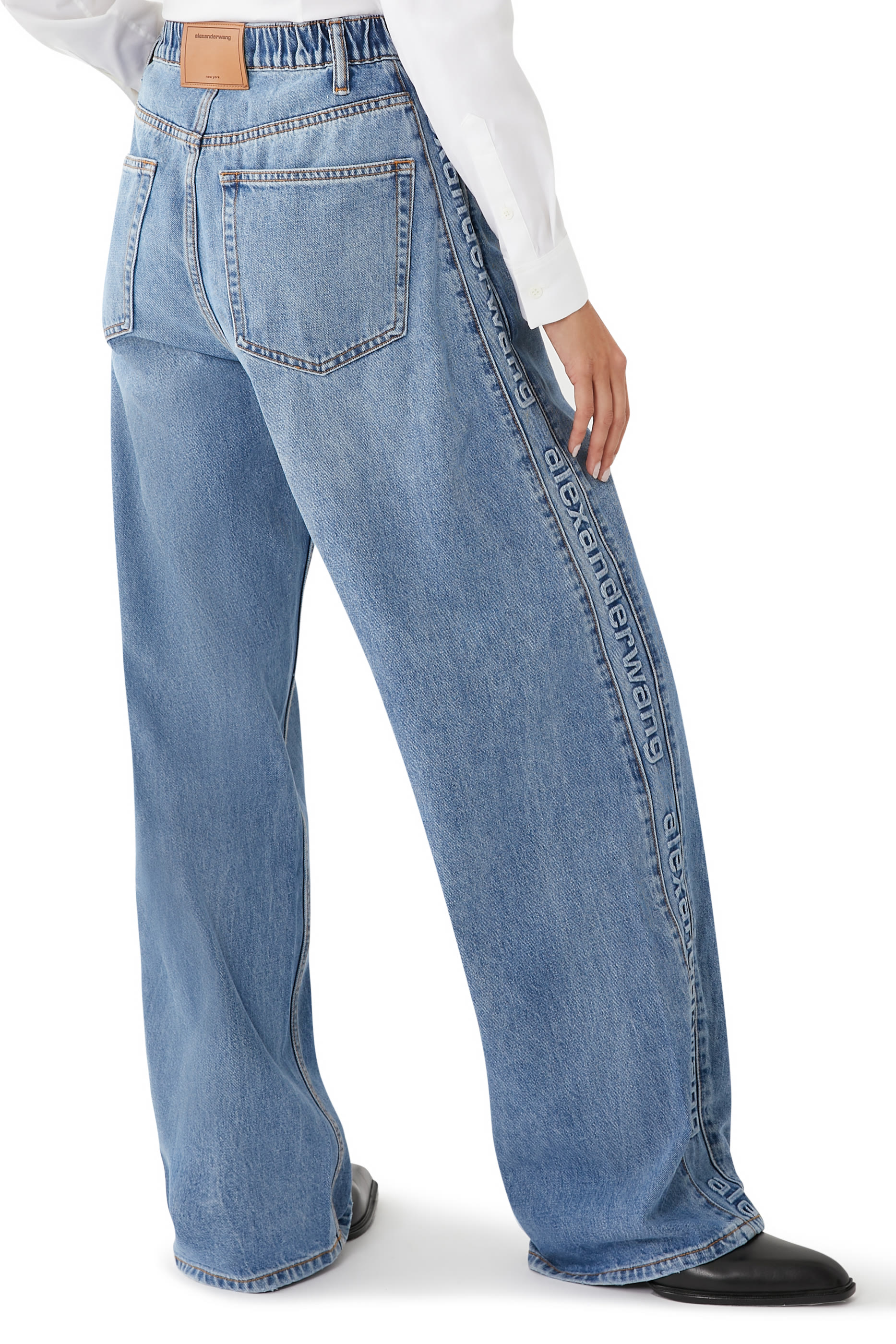 Logo-Embossed Denim Balloon Jogger Pants