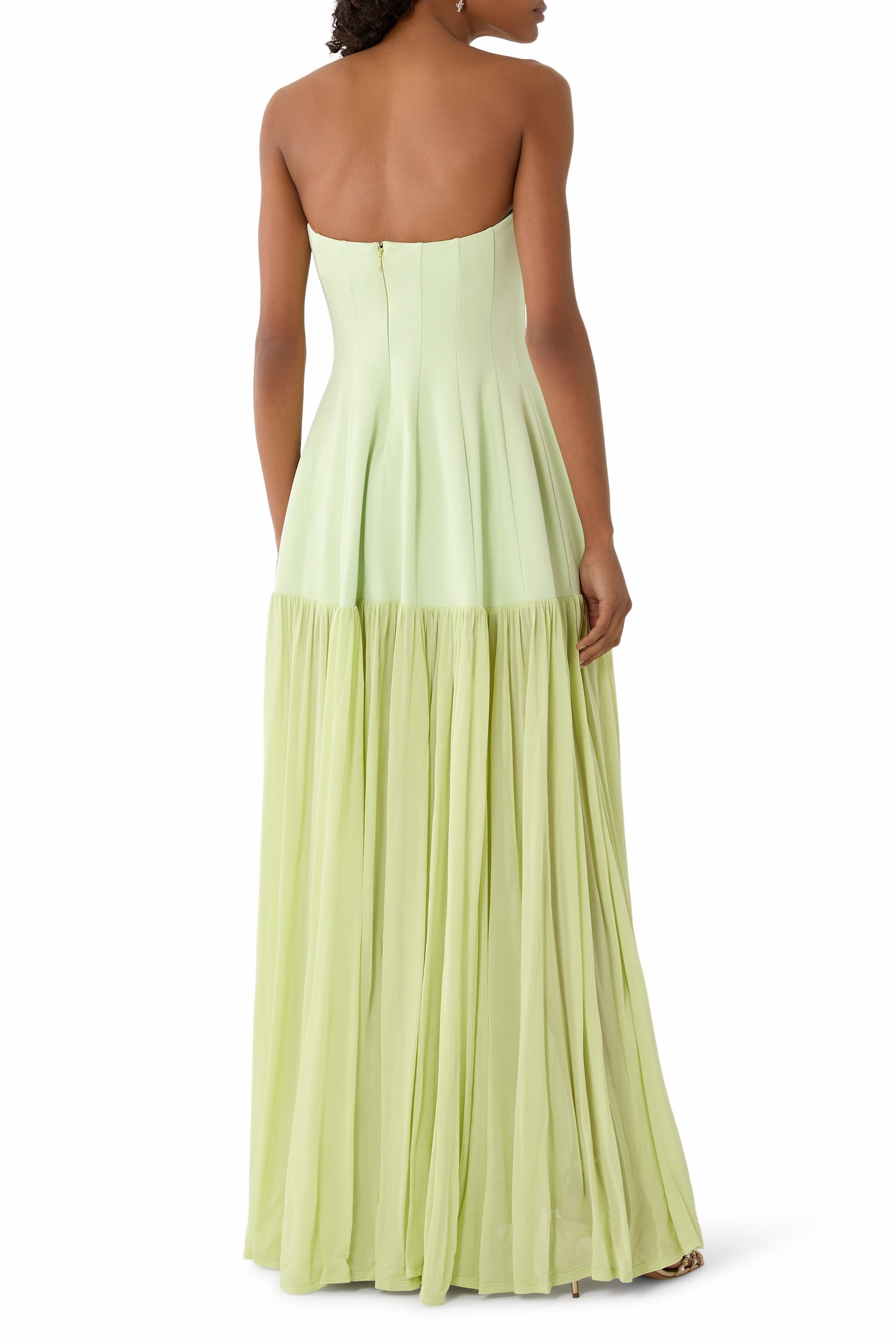 Sandrine Draped Jersey Bustier Midi Dress