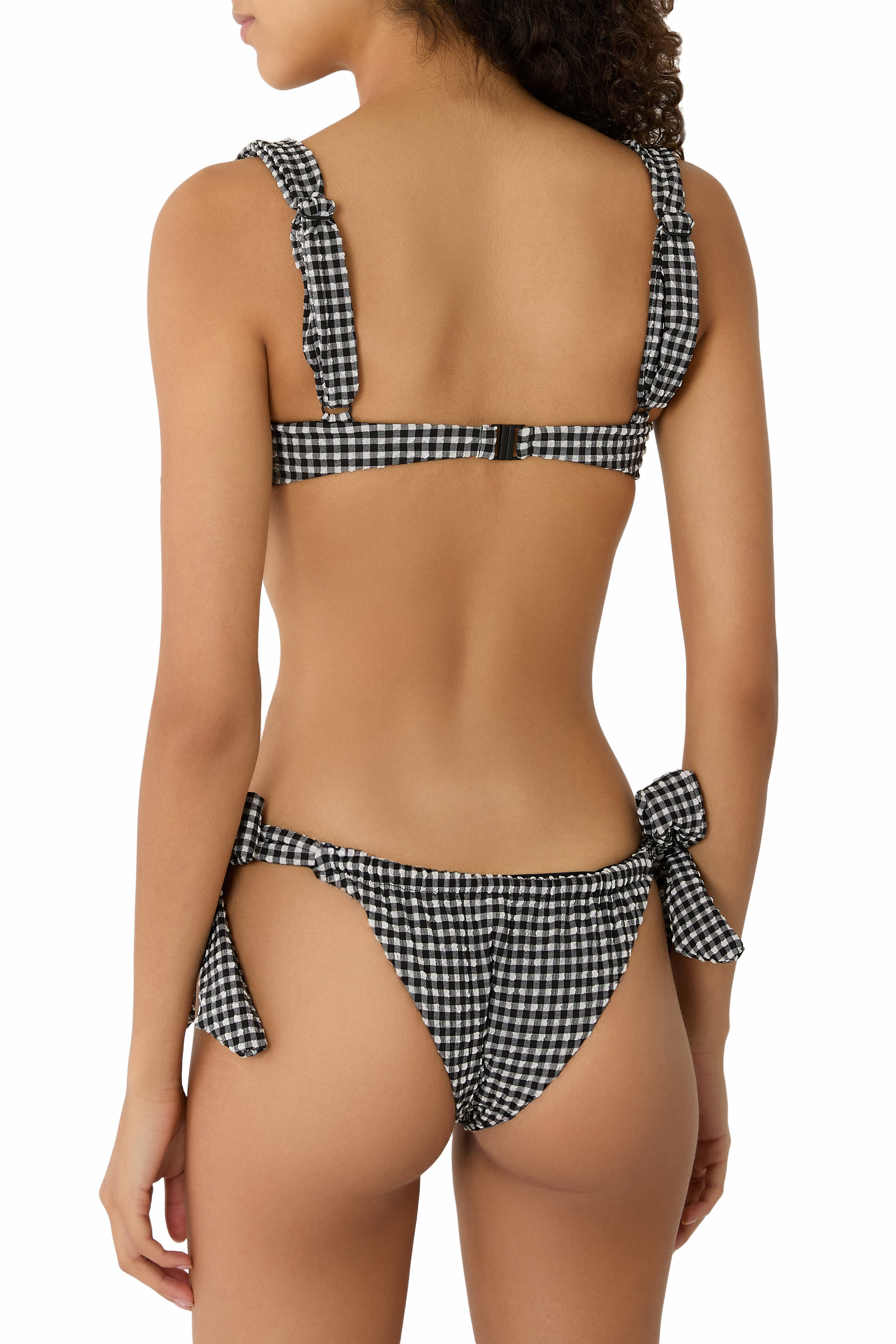 Costa Seersucker Gingham Bikini Top
