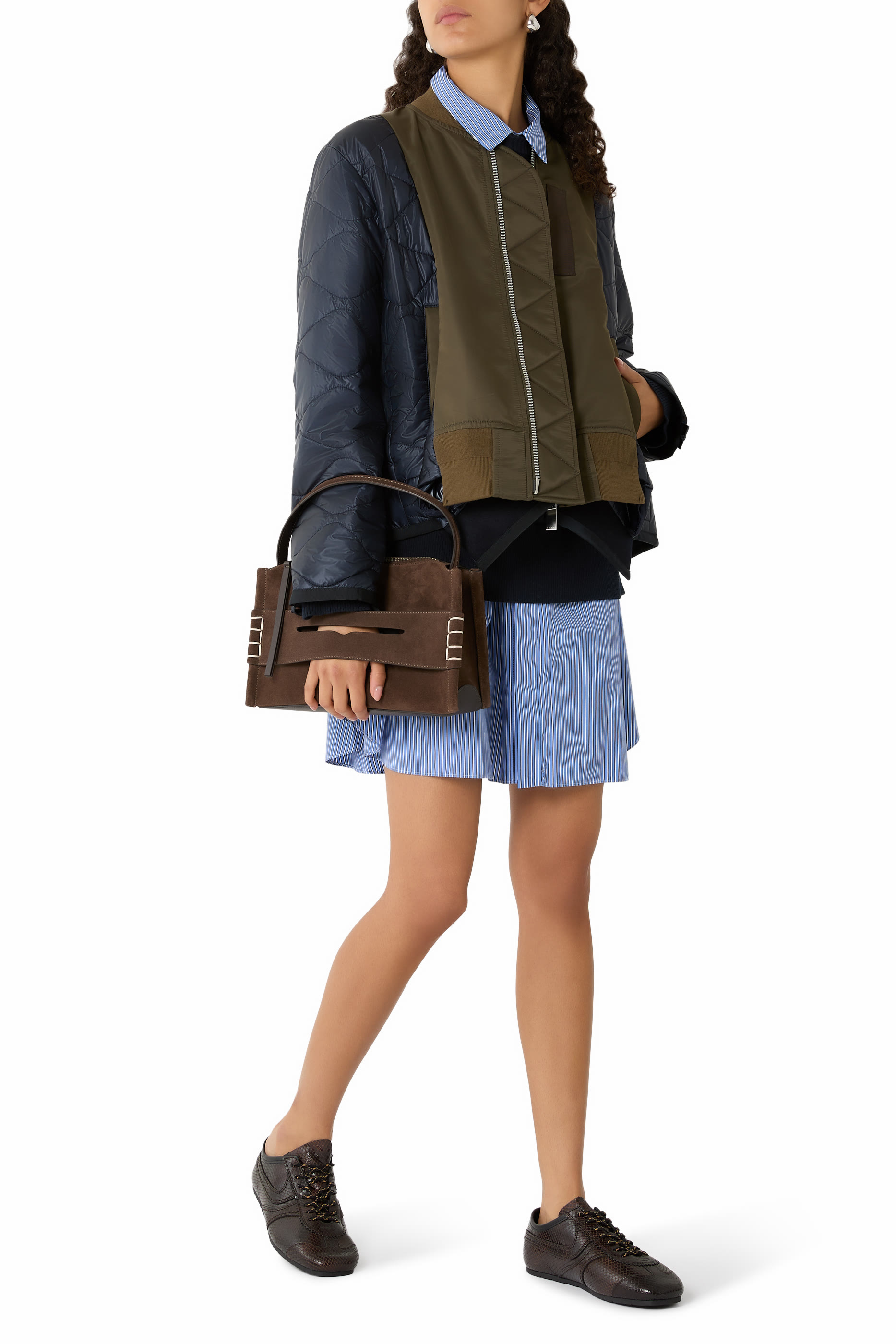 Quilted Zip-Up Bomber Jacket