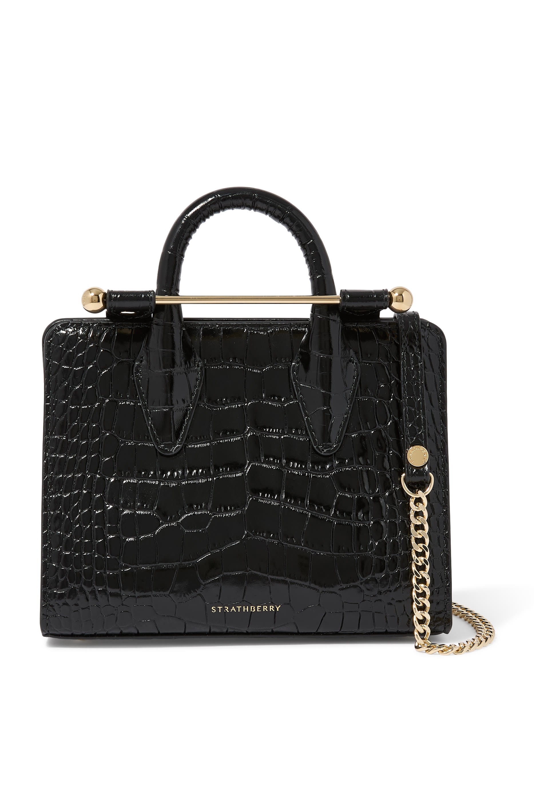 Nano Tote Croc-Embossed Top Handle Bag