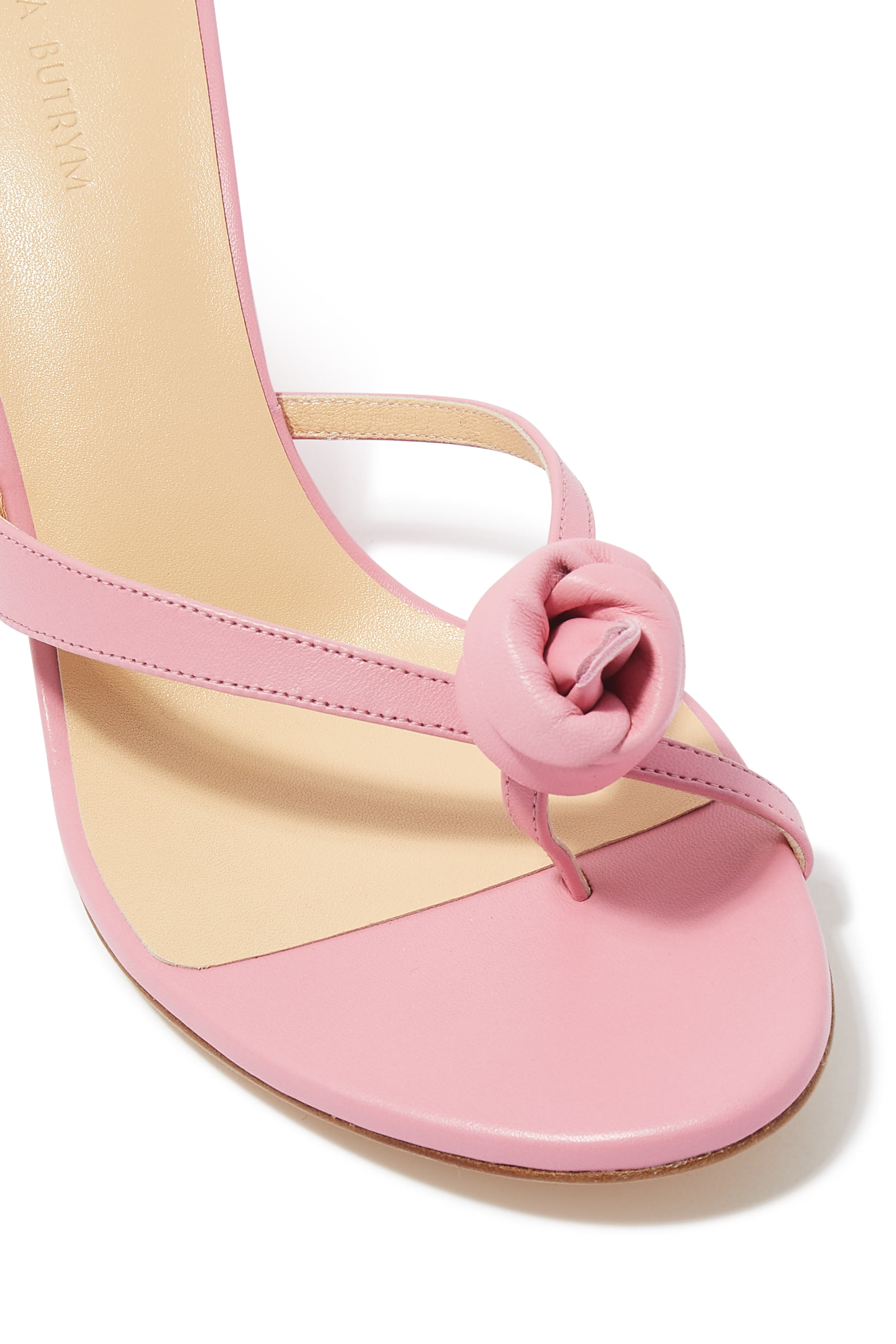 Flower Embellishment 75 Leather Wedge Sandals