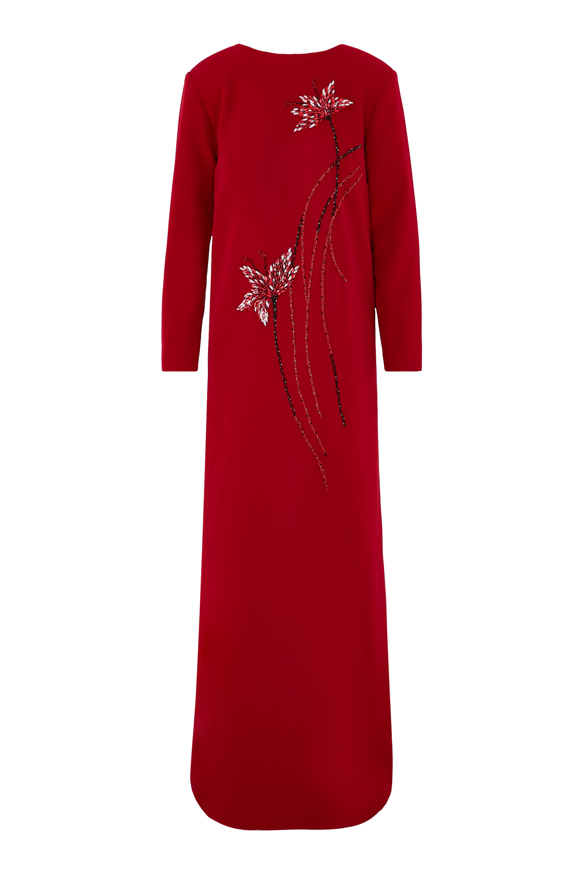 Long Sleeve Beaded Gown