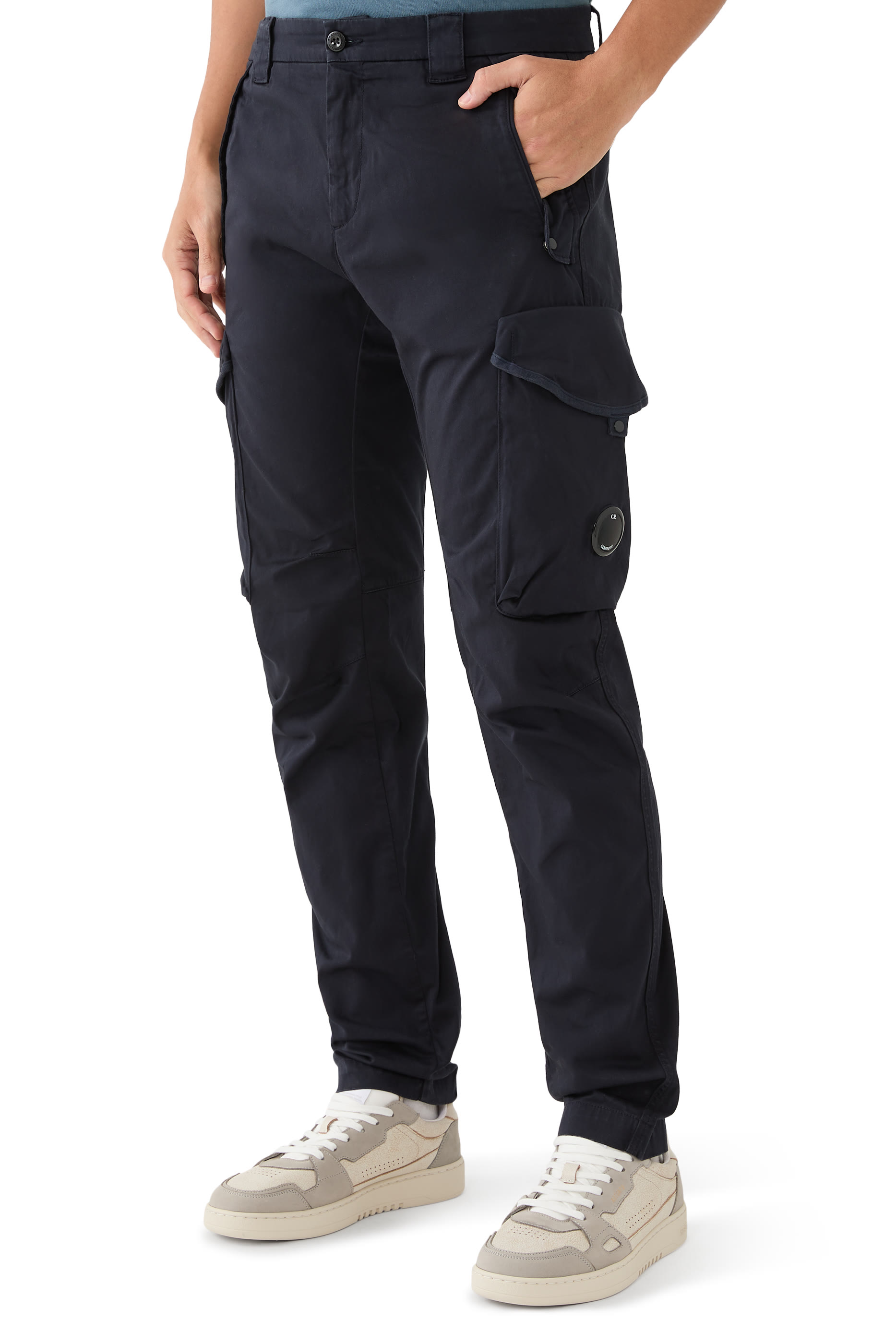 Stretch Sateen Utility Cargo Lens Pants