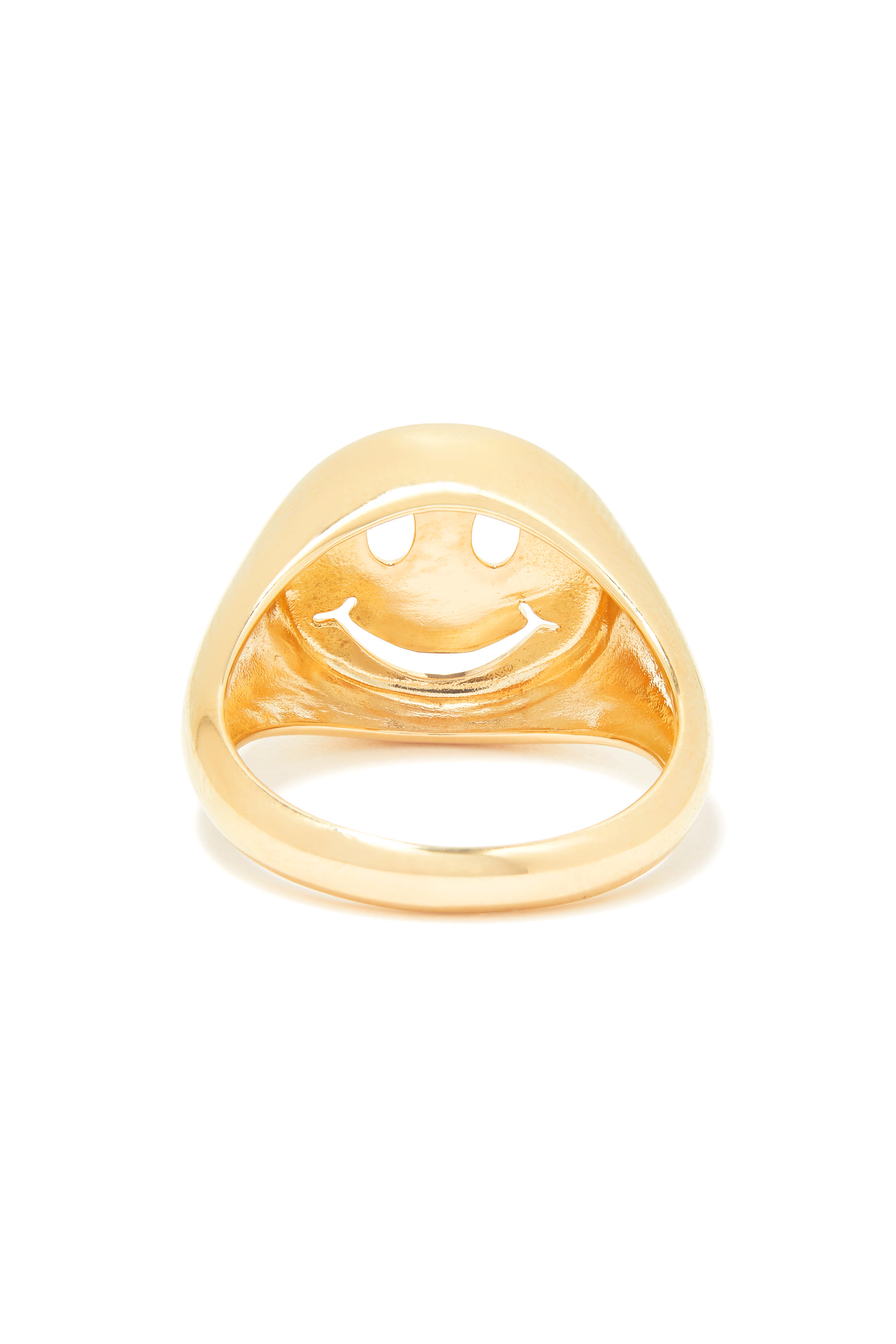Happy Face Signet Ring, 14k Yellow Gold