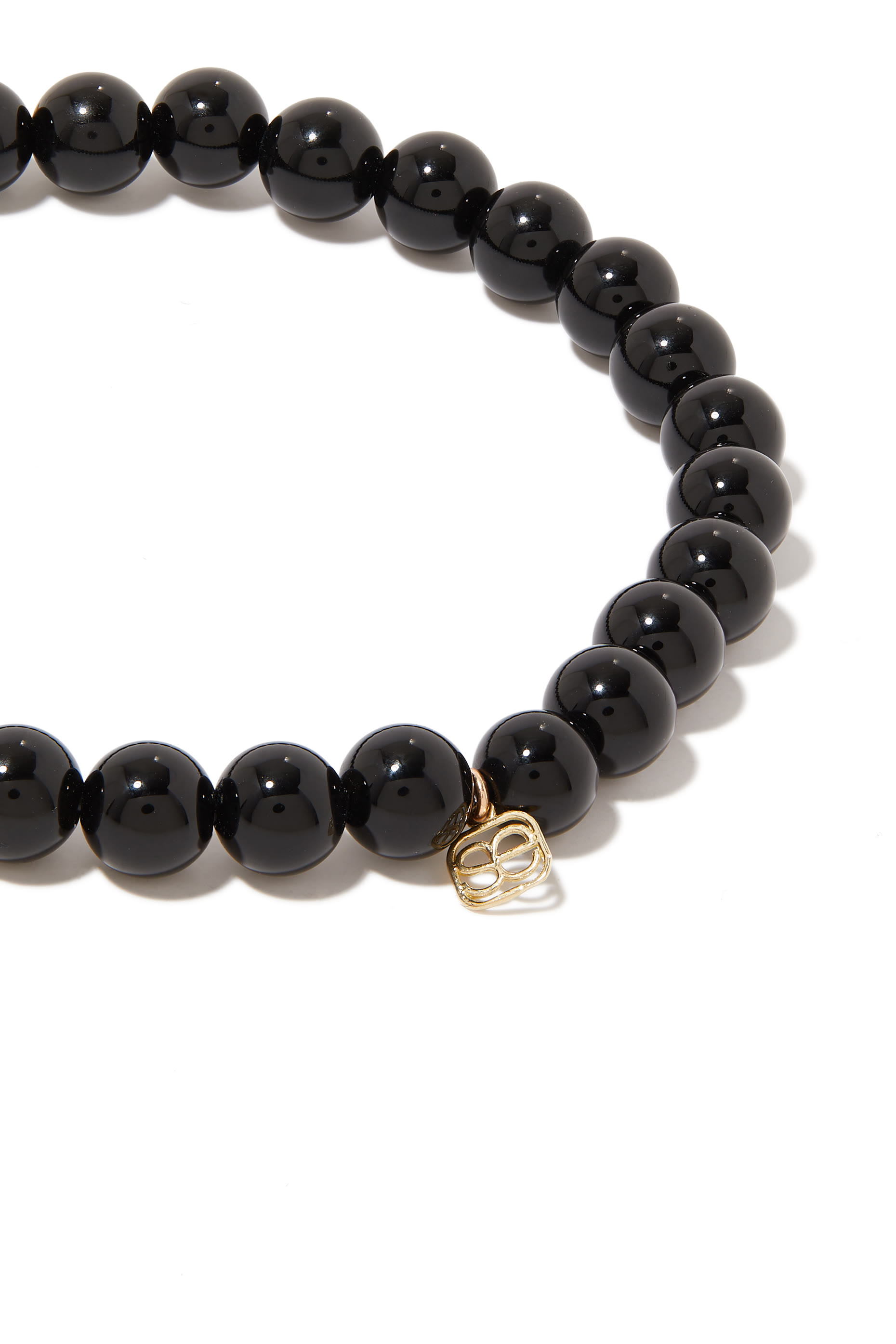Evil Eye Charm Bracelet, 14k Yellow Gold, Onyx & Diamonds