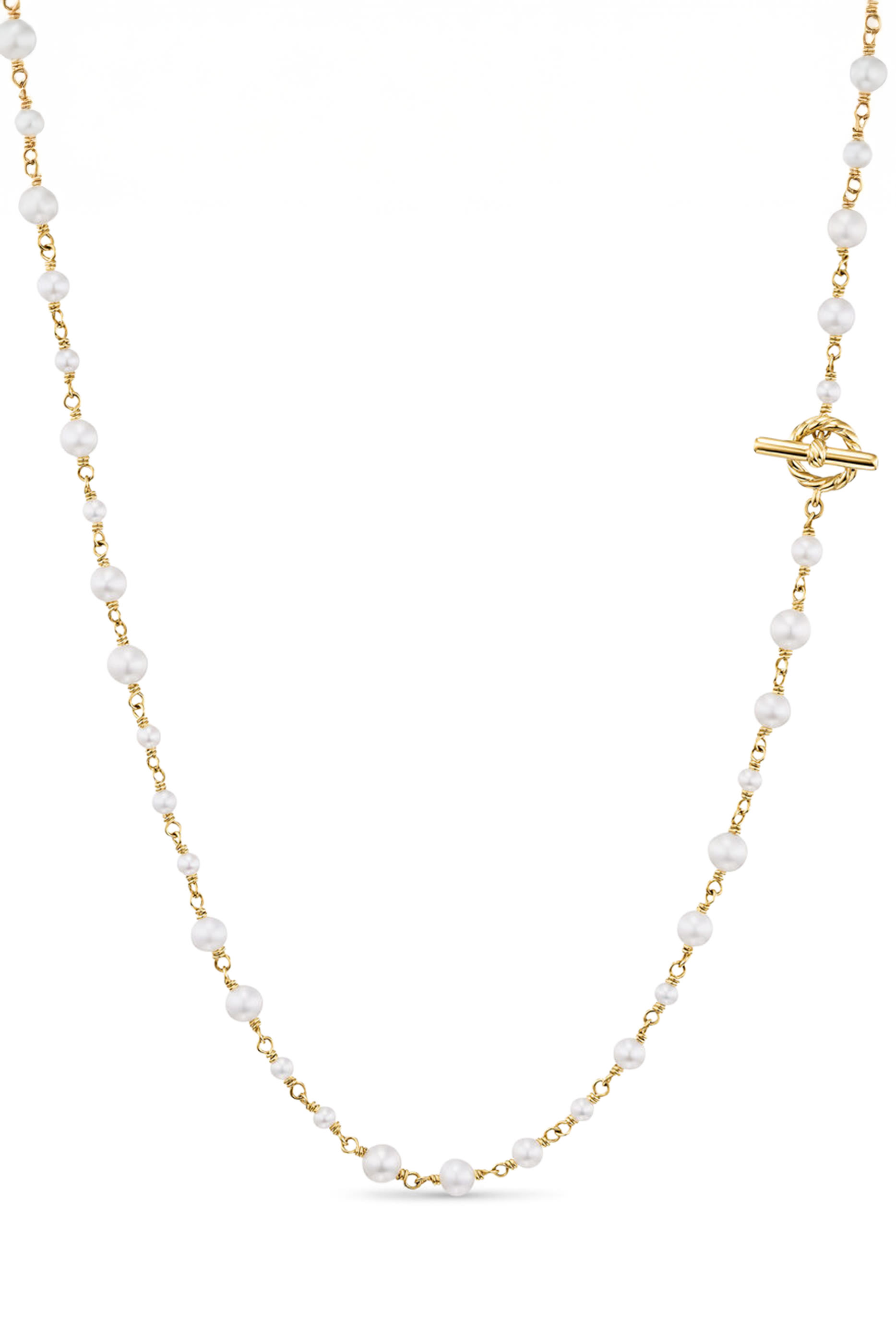 Classics Toggle Chain Necklace, 18k Yellow Gold & Cultured Freshwater Pearls