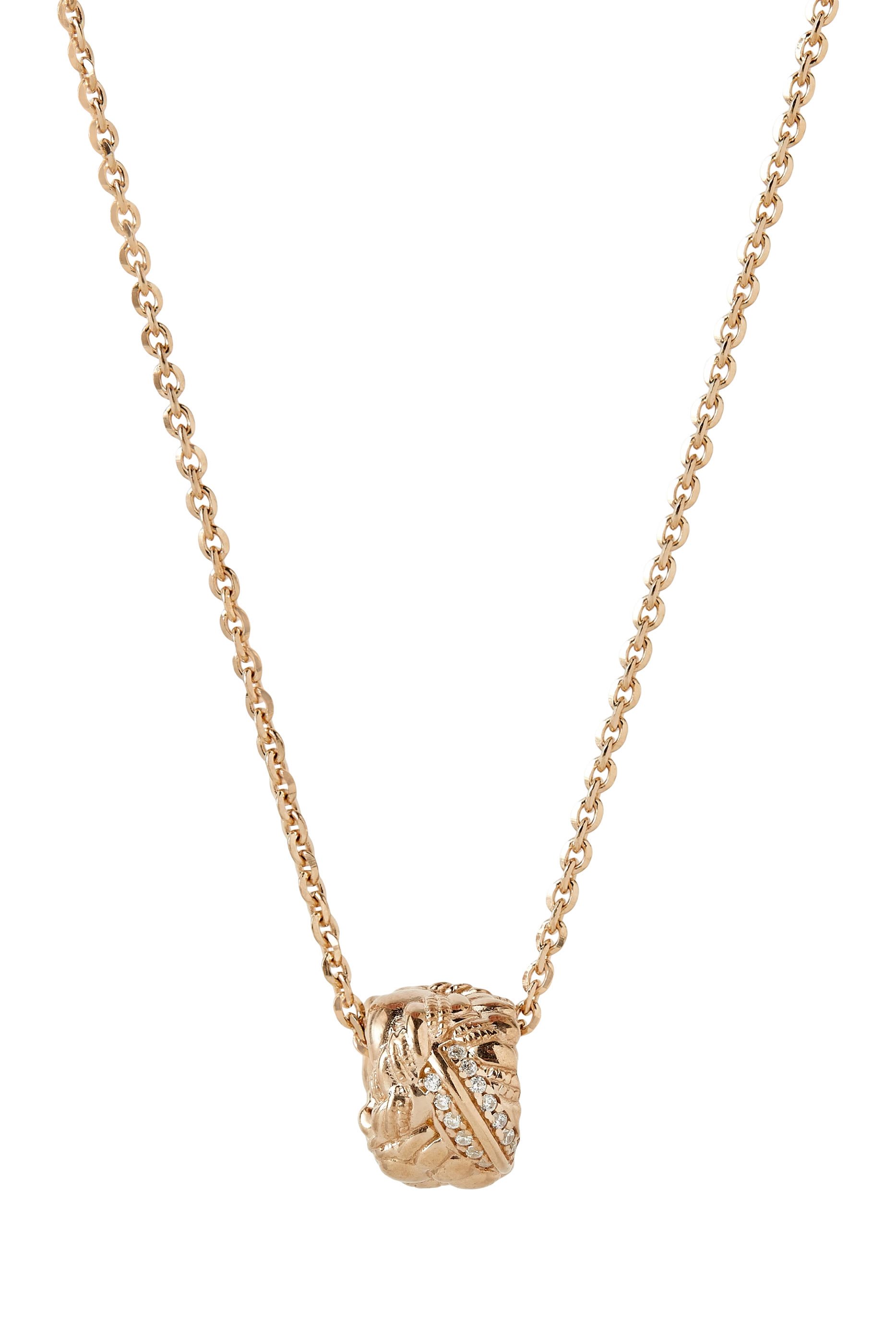  Intreccio Pendant Necklace,  18k Gold-Finish Sterling Silver & Cubic Zirconia