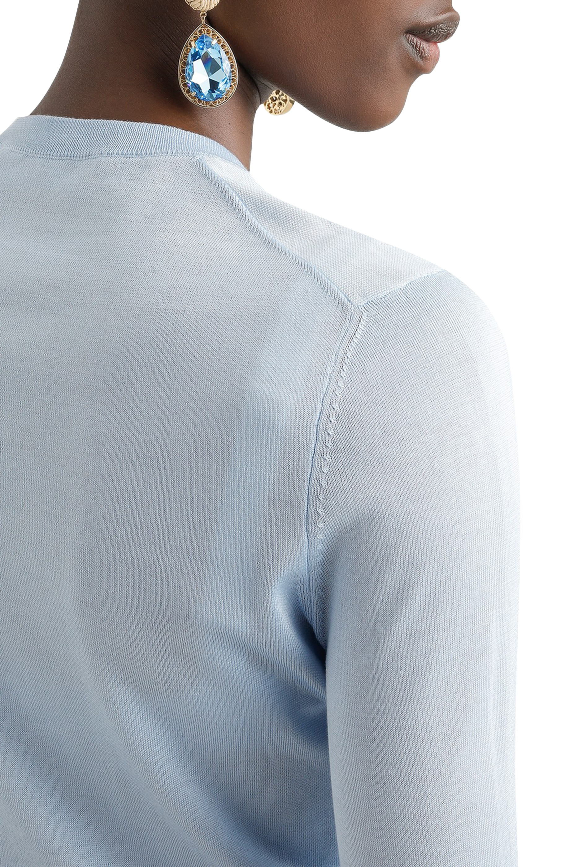 Silk Pullover with Flower Brooch