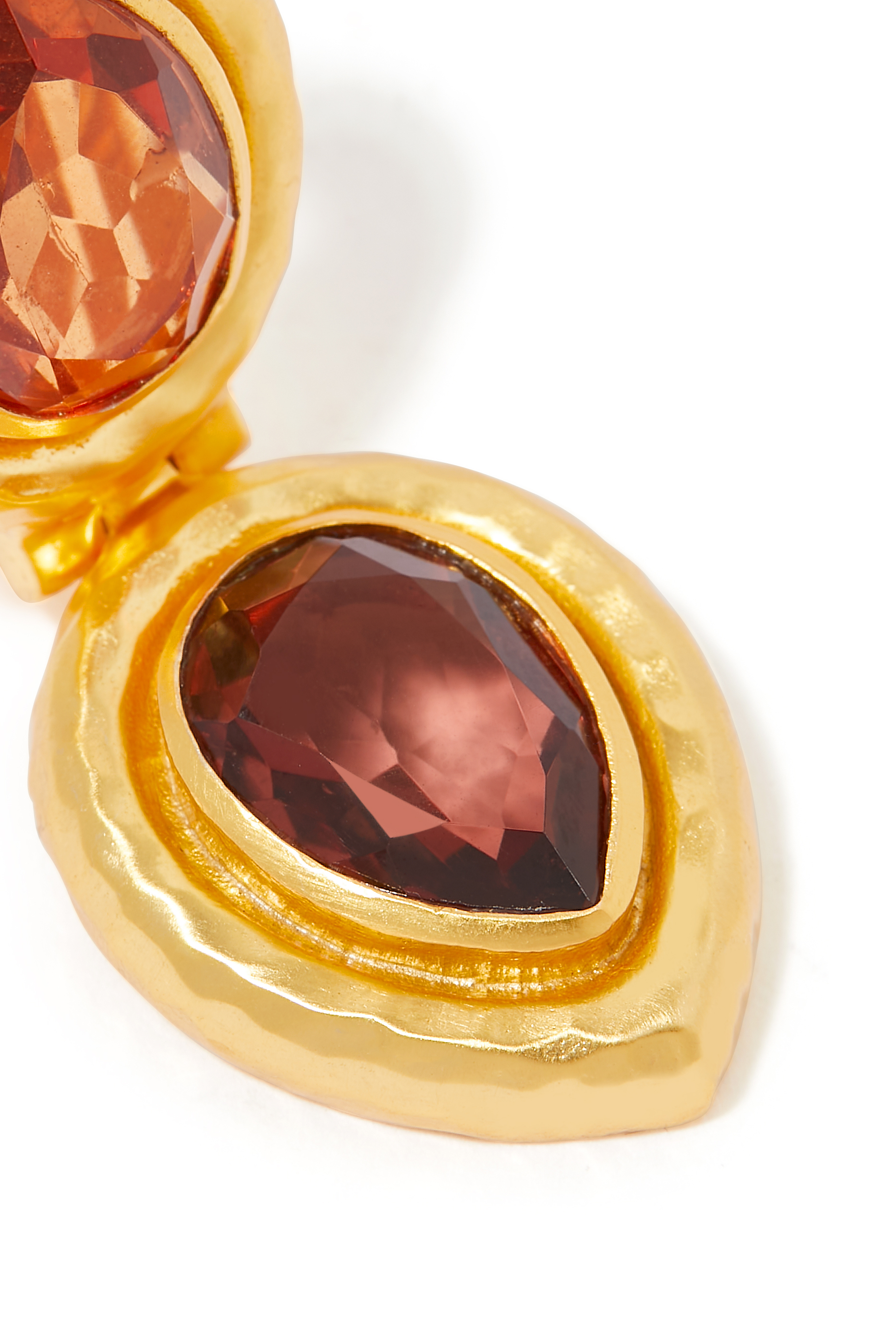 Paula Earrings, 24k Yellow Gold-Plated Brass & Citrine Quartz