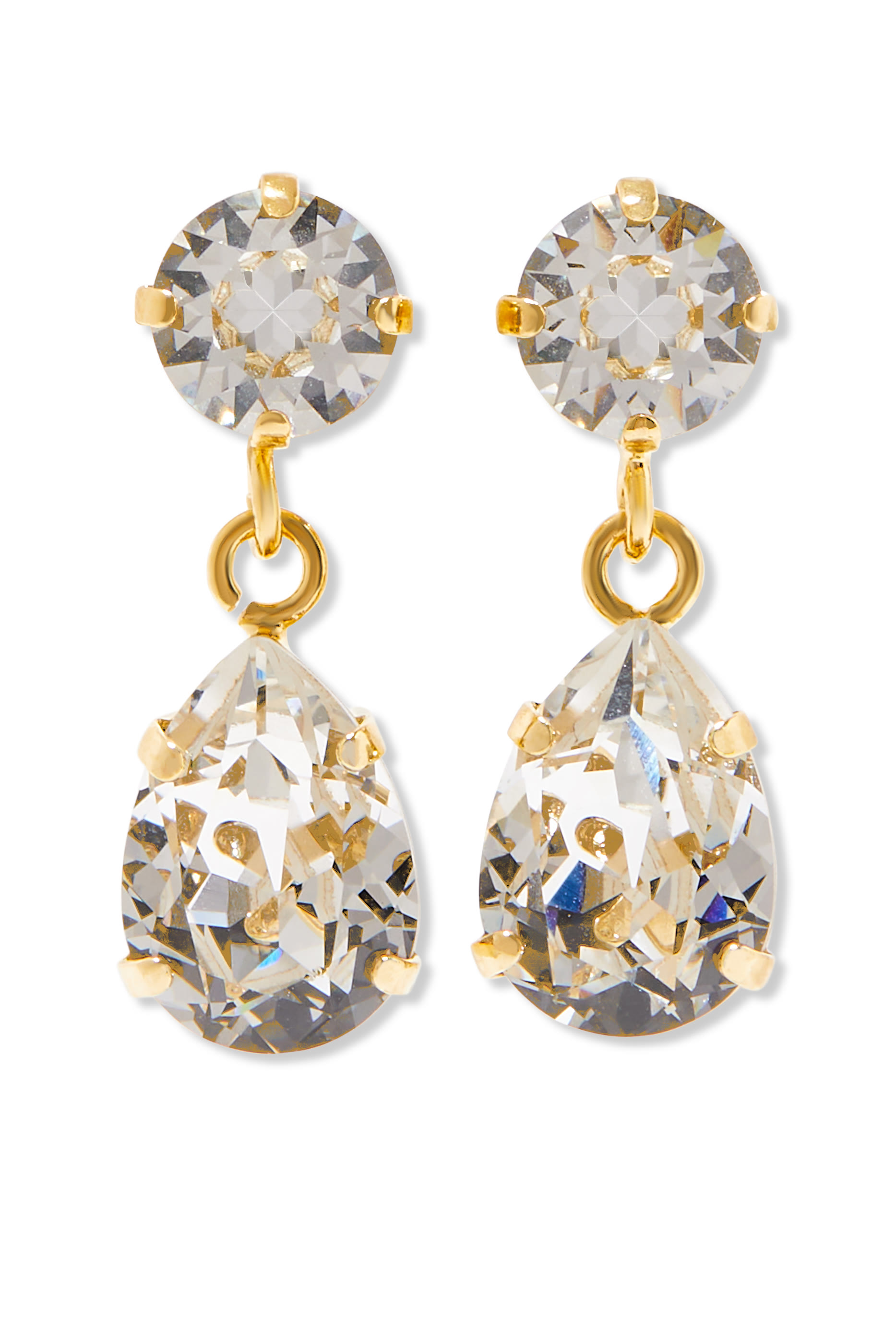 Mini Drop Earrings, 18K Gold Plating & Swarovski Crystals