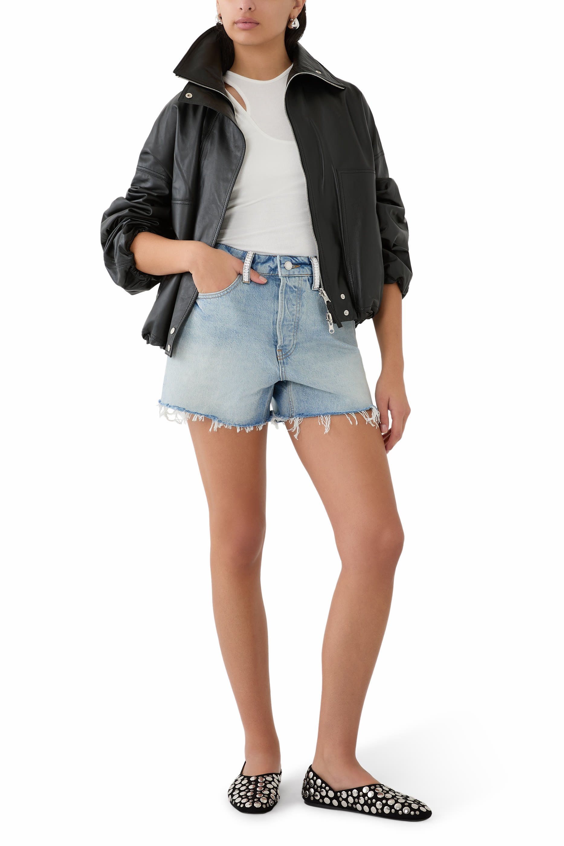 Relaxed-Fit Crystal Hotfix Shorts