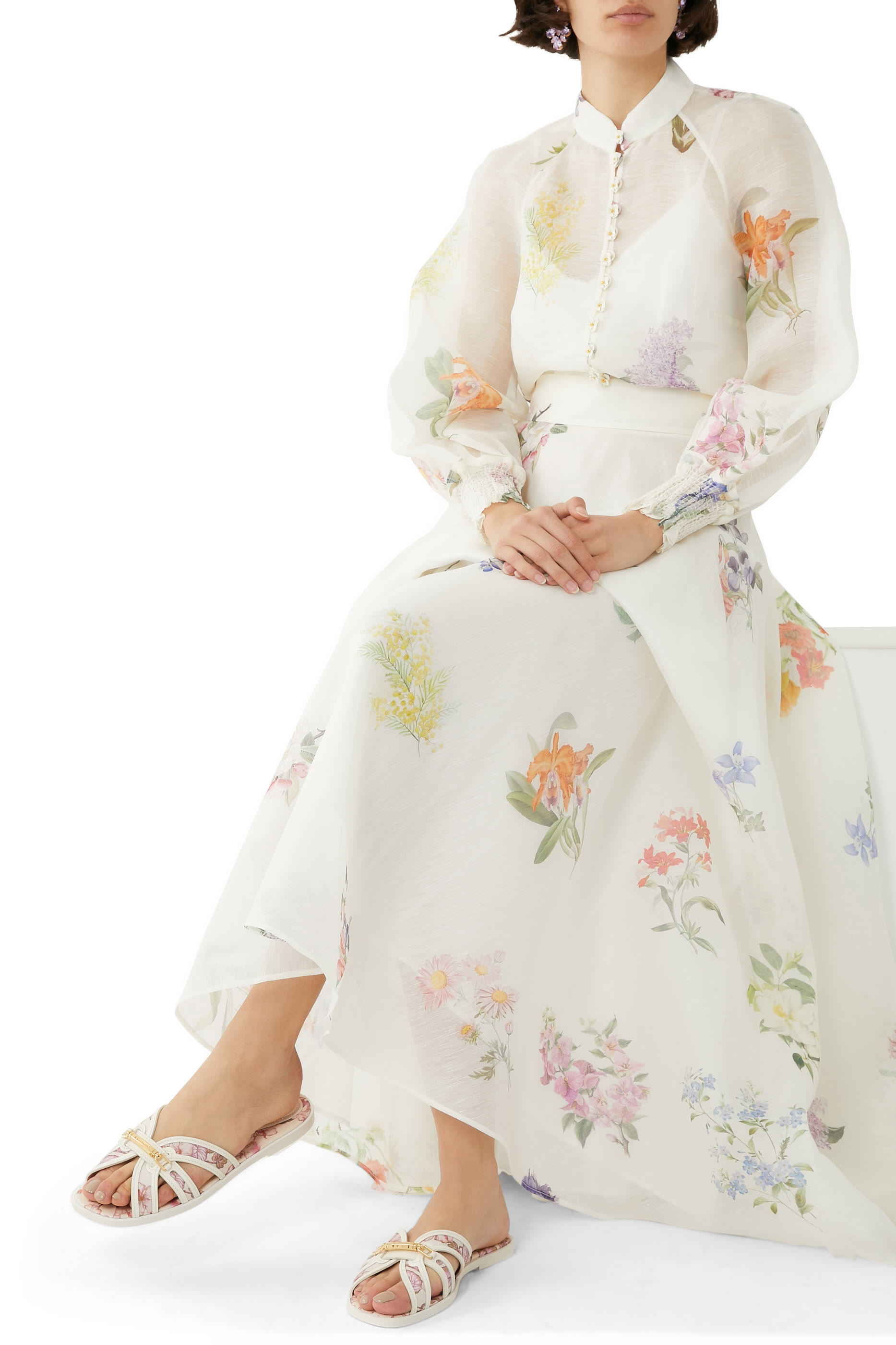 Prisma Floral-Print Flat Sandals