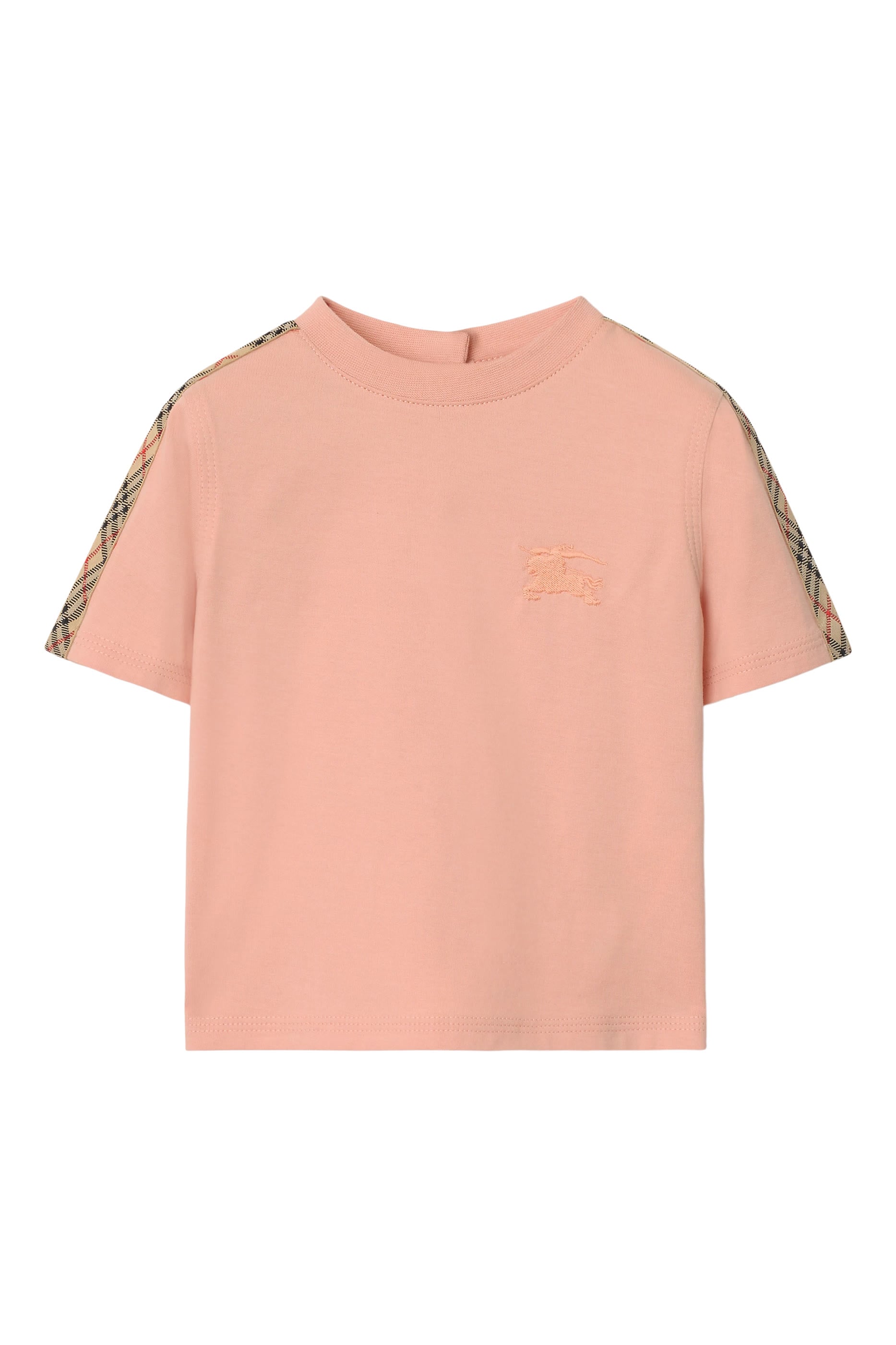 Kids Check Trim Cotton T-shirt