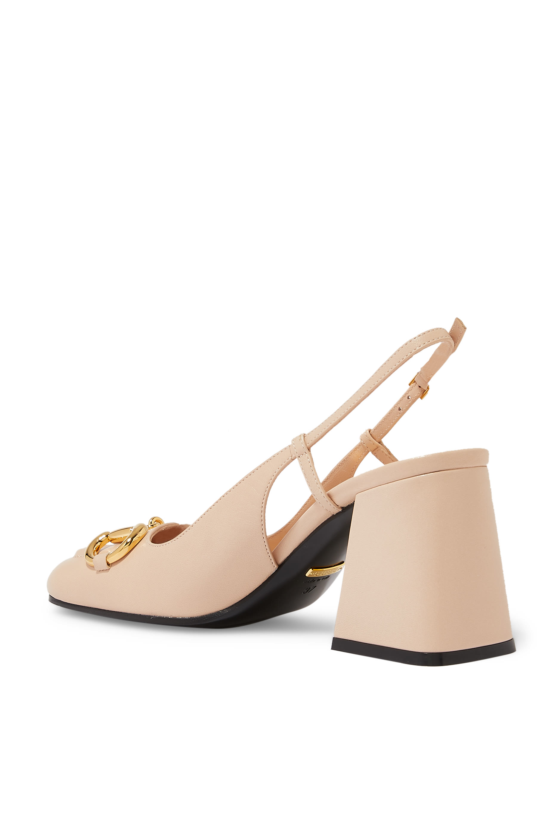 Horsebit Leather Slingback Sandals