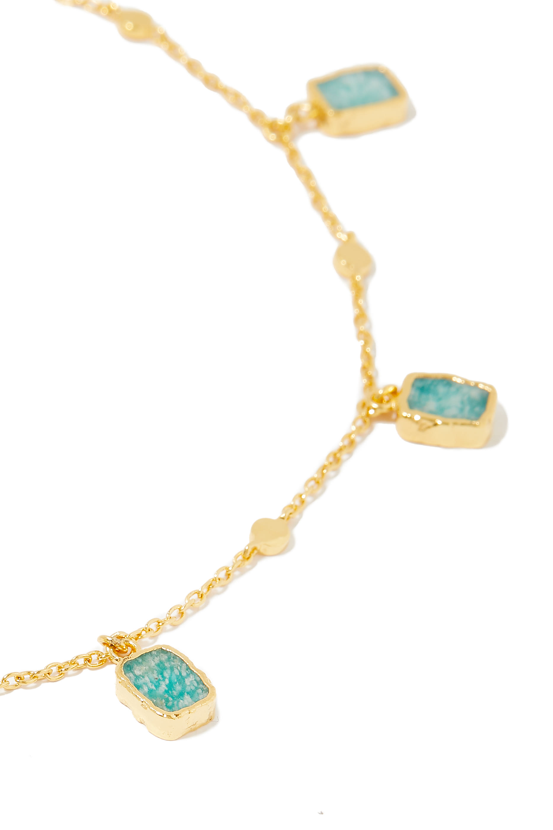Lena Charm Choker, 18K Gold Plated Vermeil on Sterling Silver & Amazonite&nbsp;