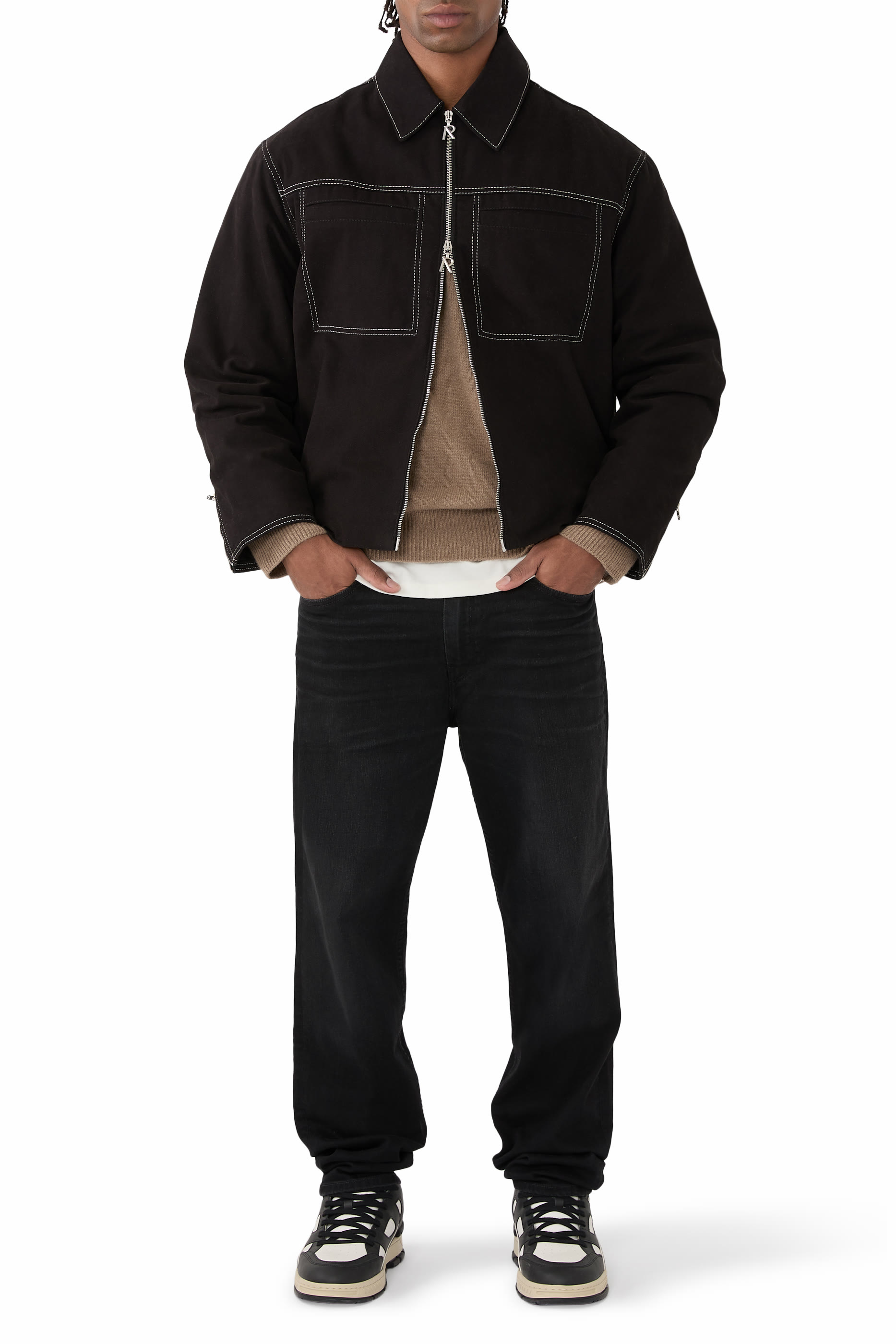 Contrast Stitch Smart Jacket