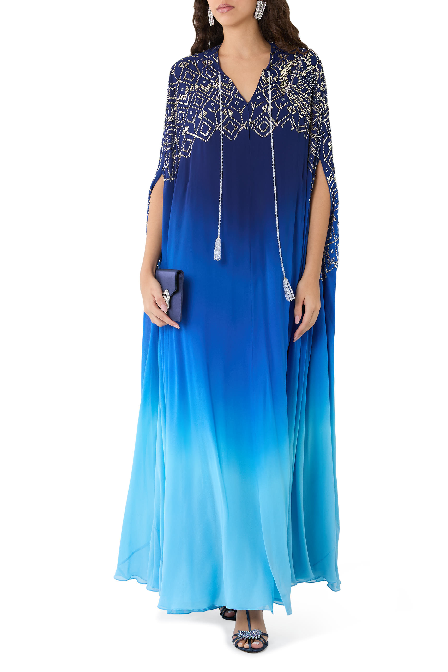 Shaded Crystal Work Kaftan