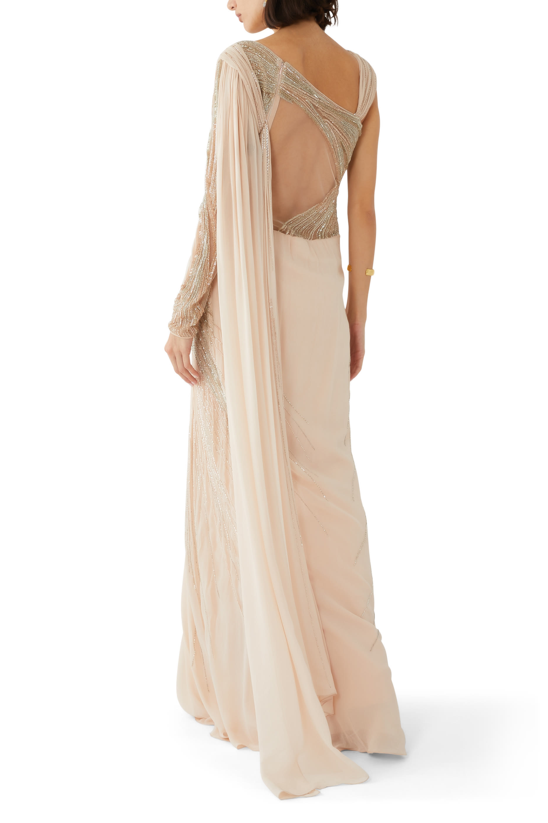 One Long Sleeve Saree Gown