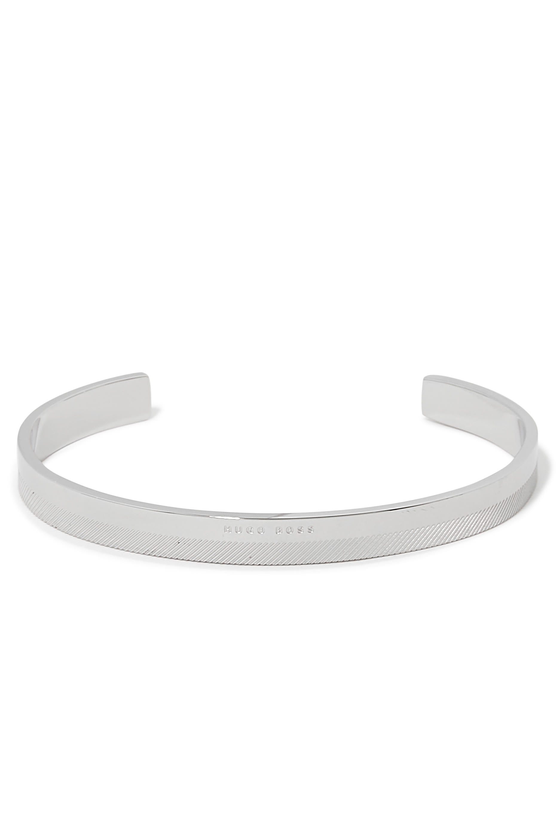 Etched Lines and Logo Cuff Bracelet