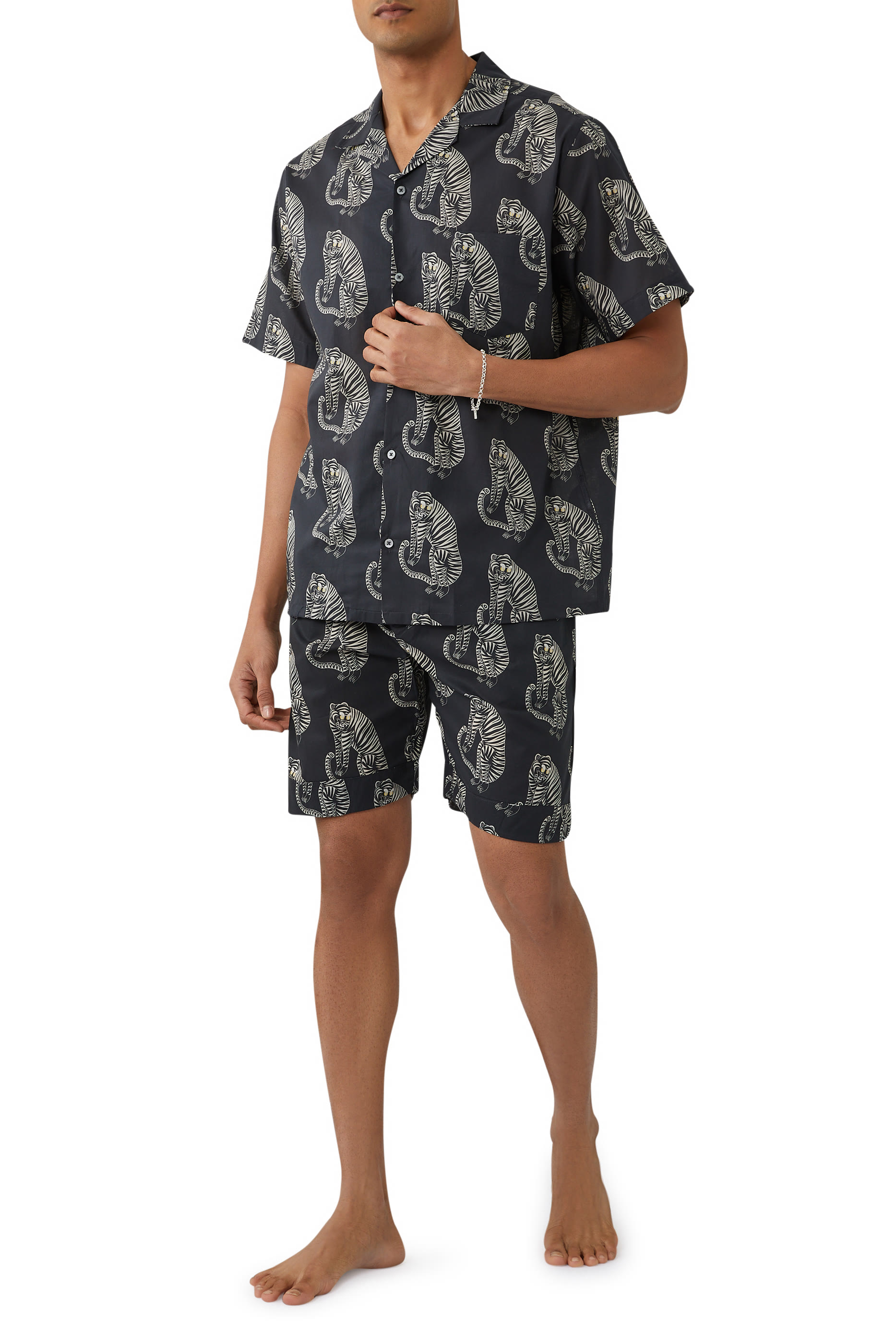 Tiger Print Pajama Shorts